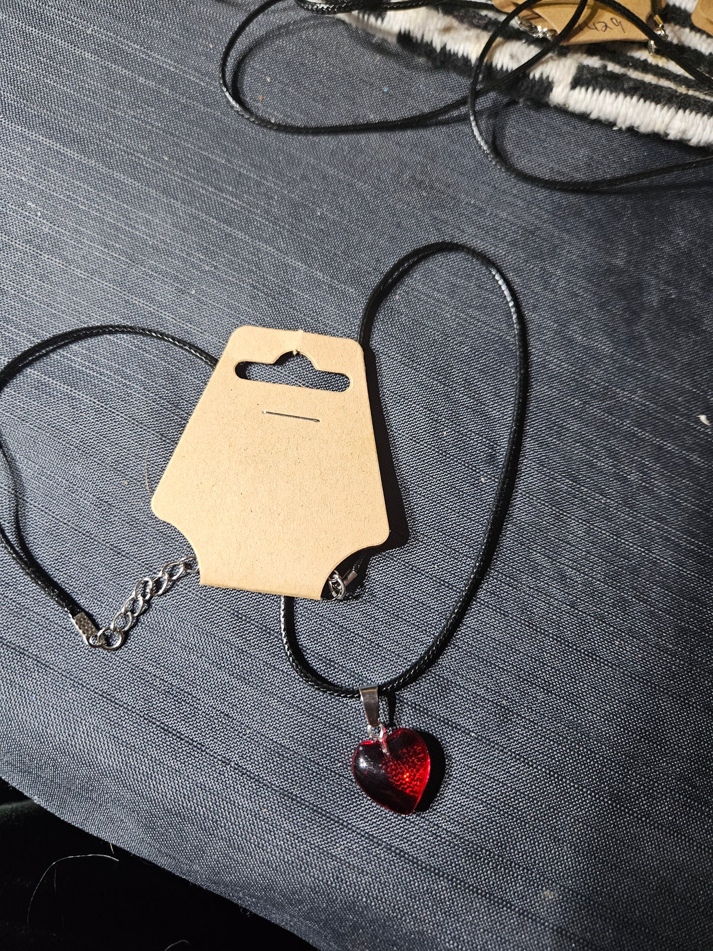Leather Rope Necklace With Stone #1431