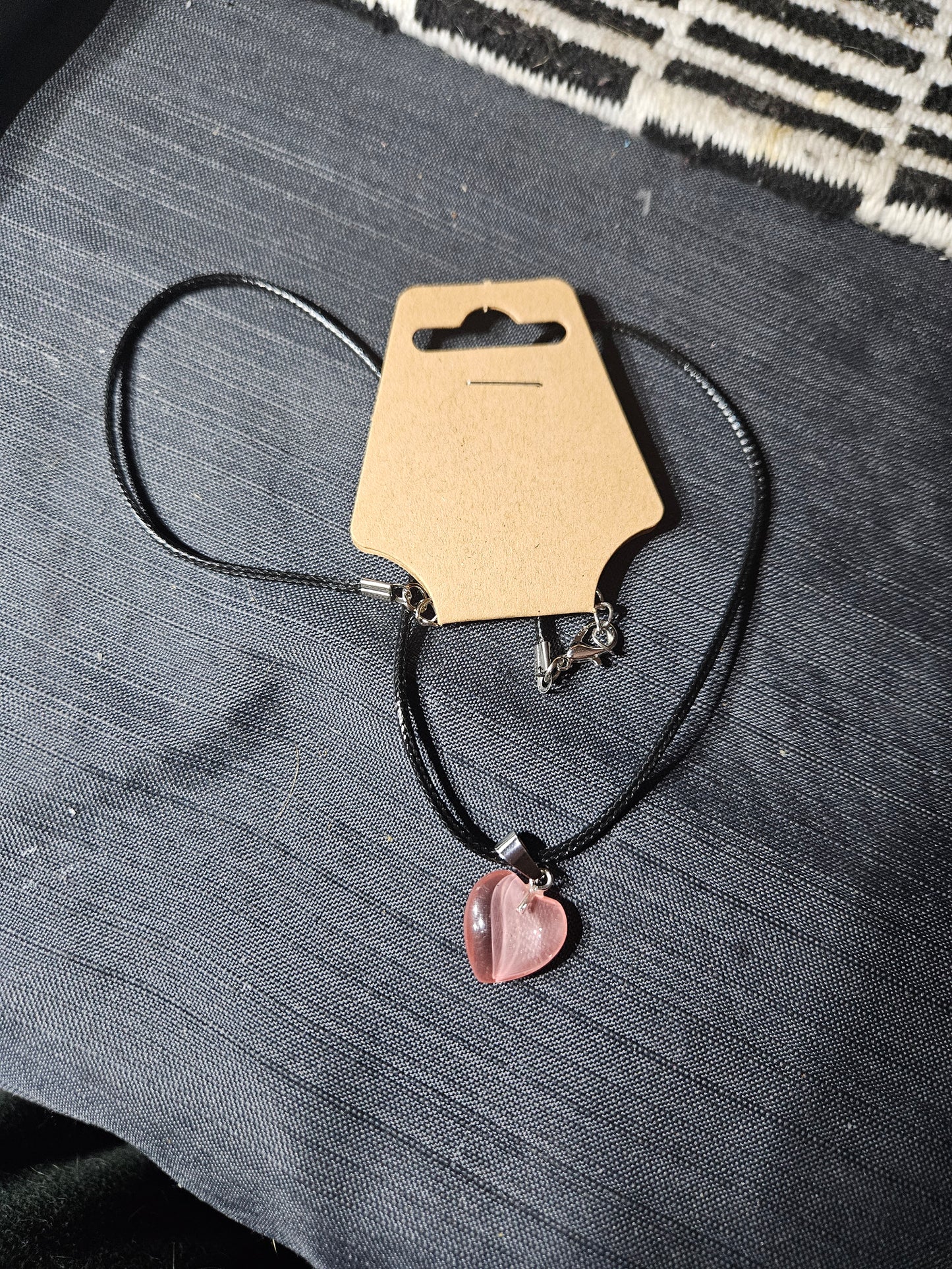 Leather Rope Necklace With Stone #1434