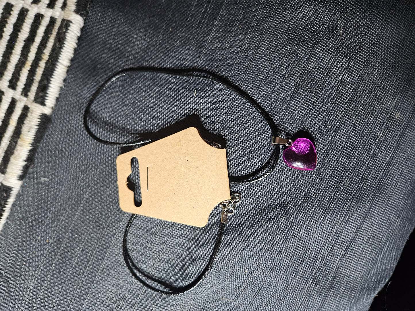 Leather Rope Necklace With Stone #1435
