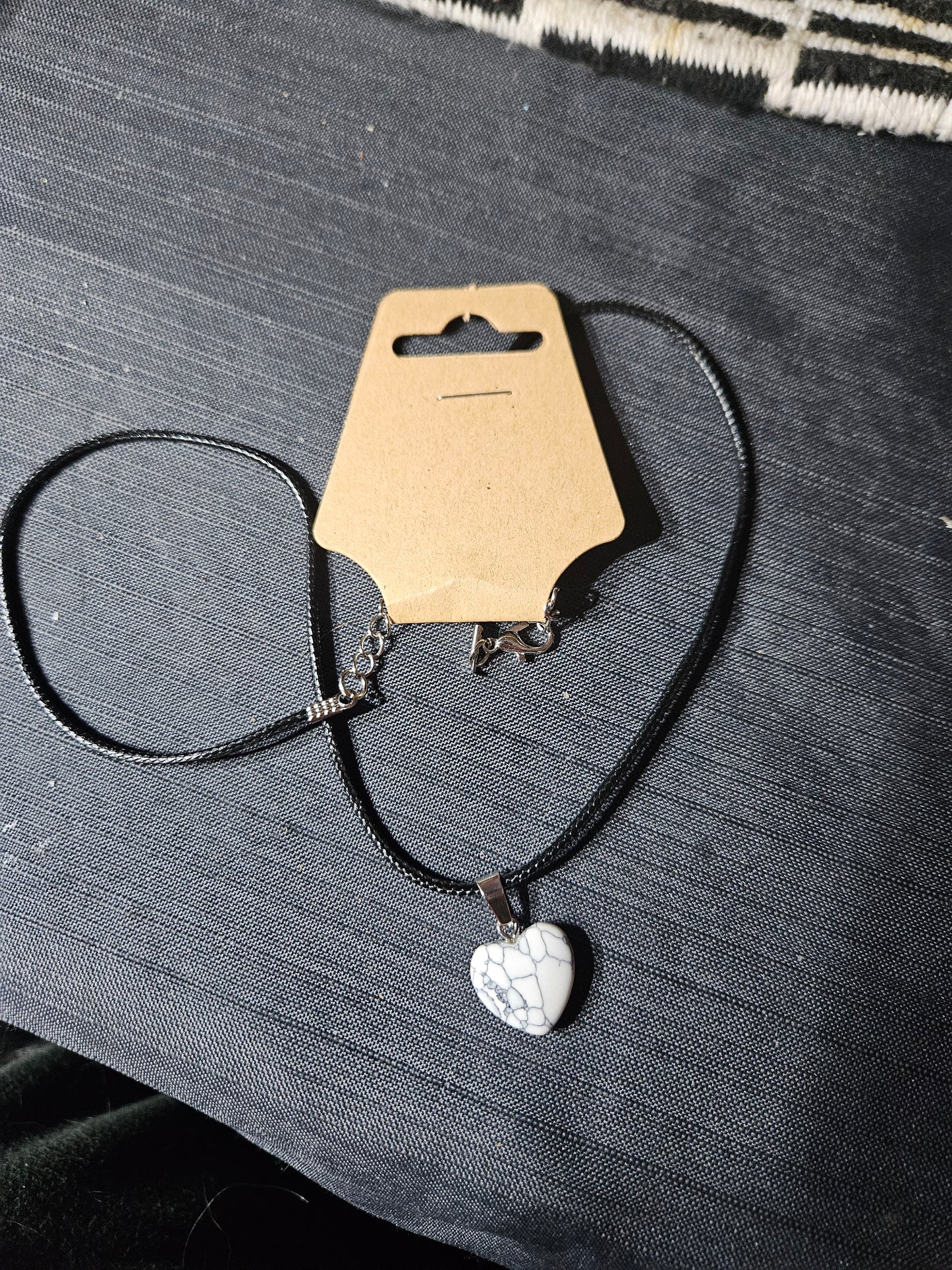 Leather Rope Necklace With Stone #1441