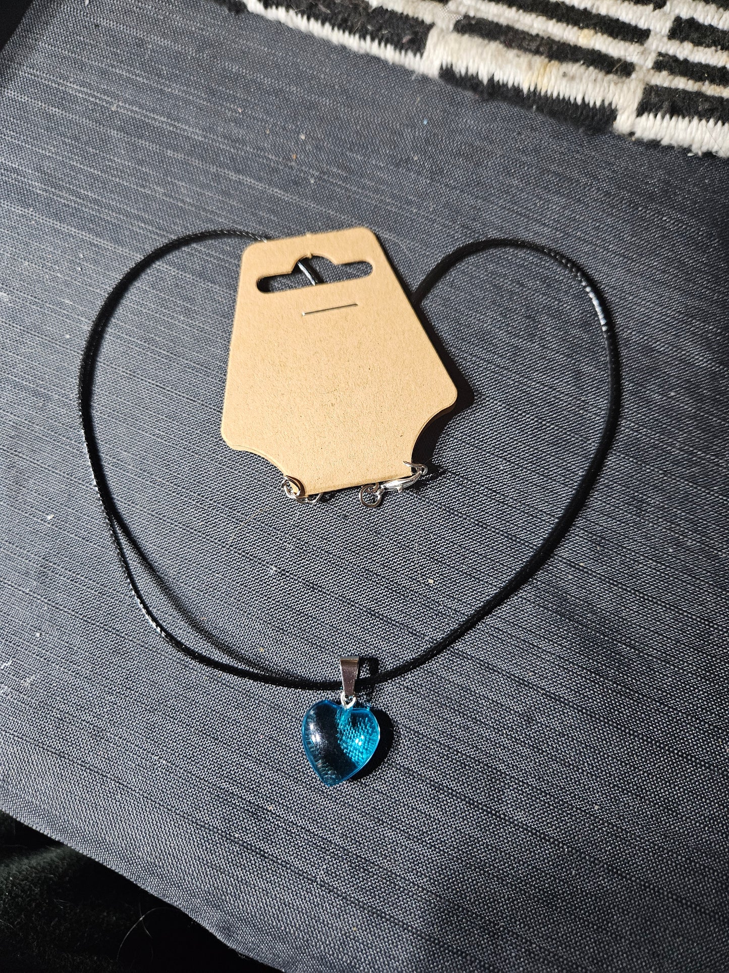 Leather Rope Necklace With Stone #1442