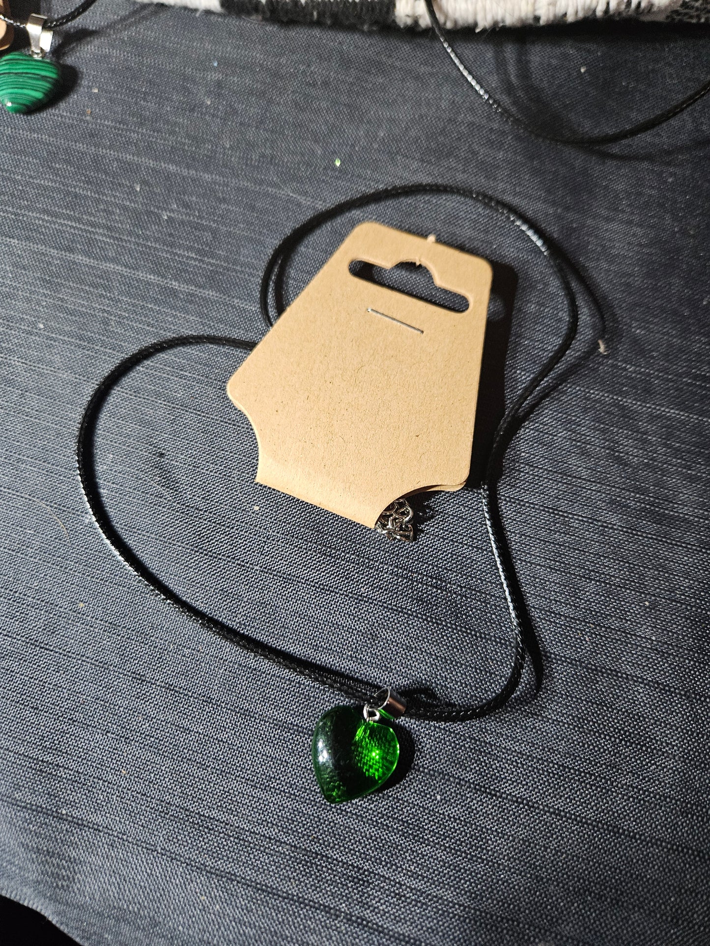 Leather Rope Necklace With Stone #1443