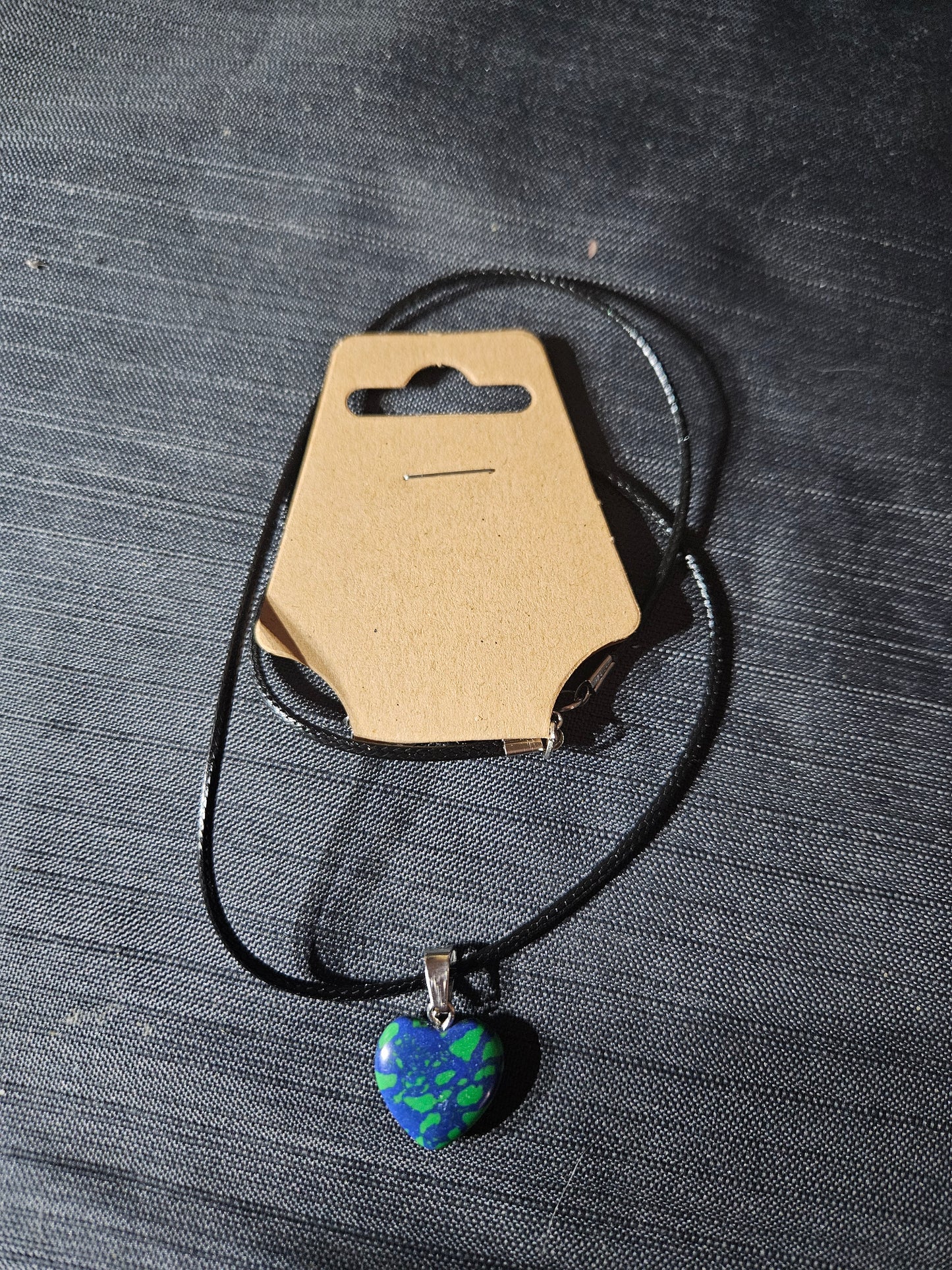 Leather Rope Necklace With Stone #1452