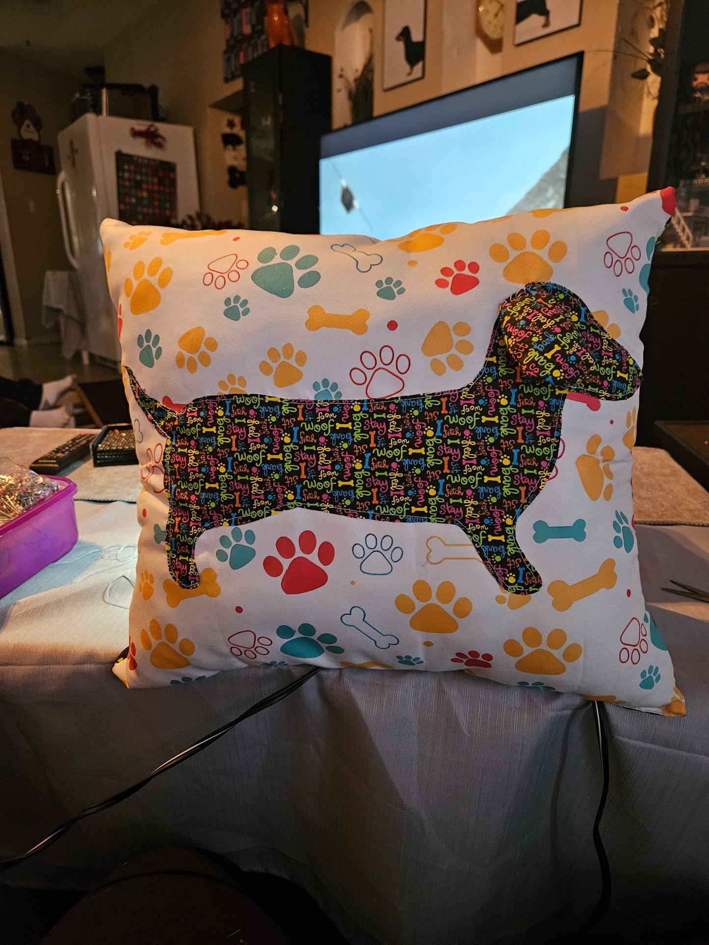 Pillow - Dachshund and Paws #1455
