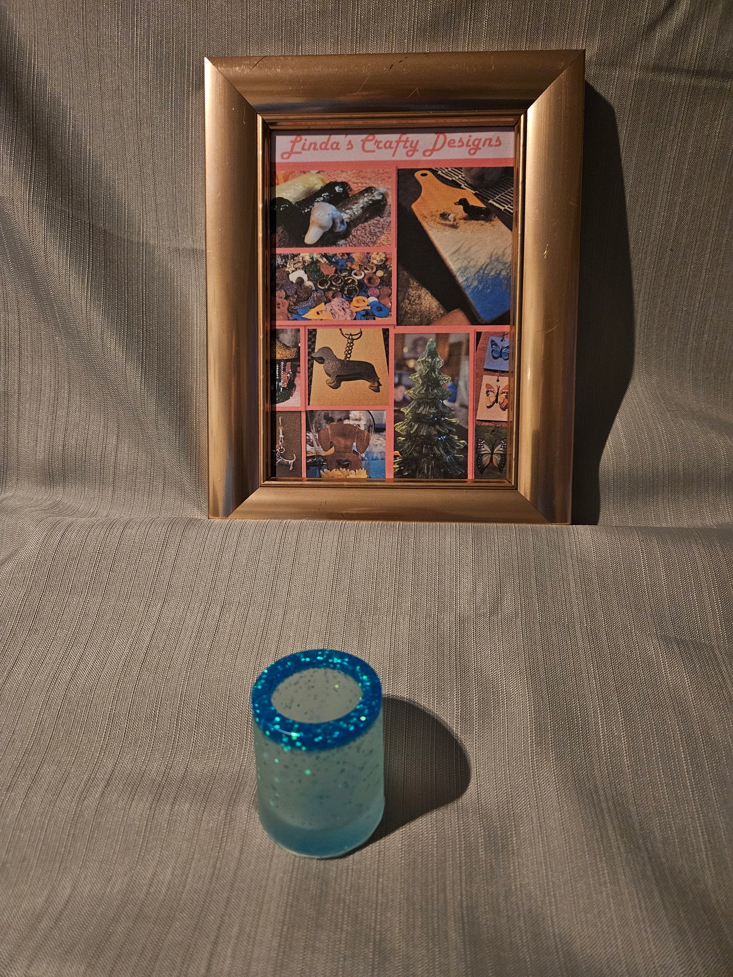Resin Shot Glass - Blue Sparkles #842