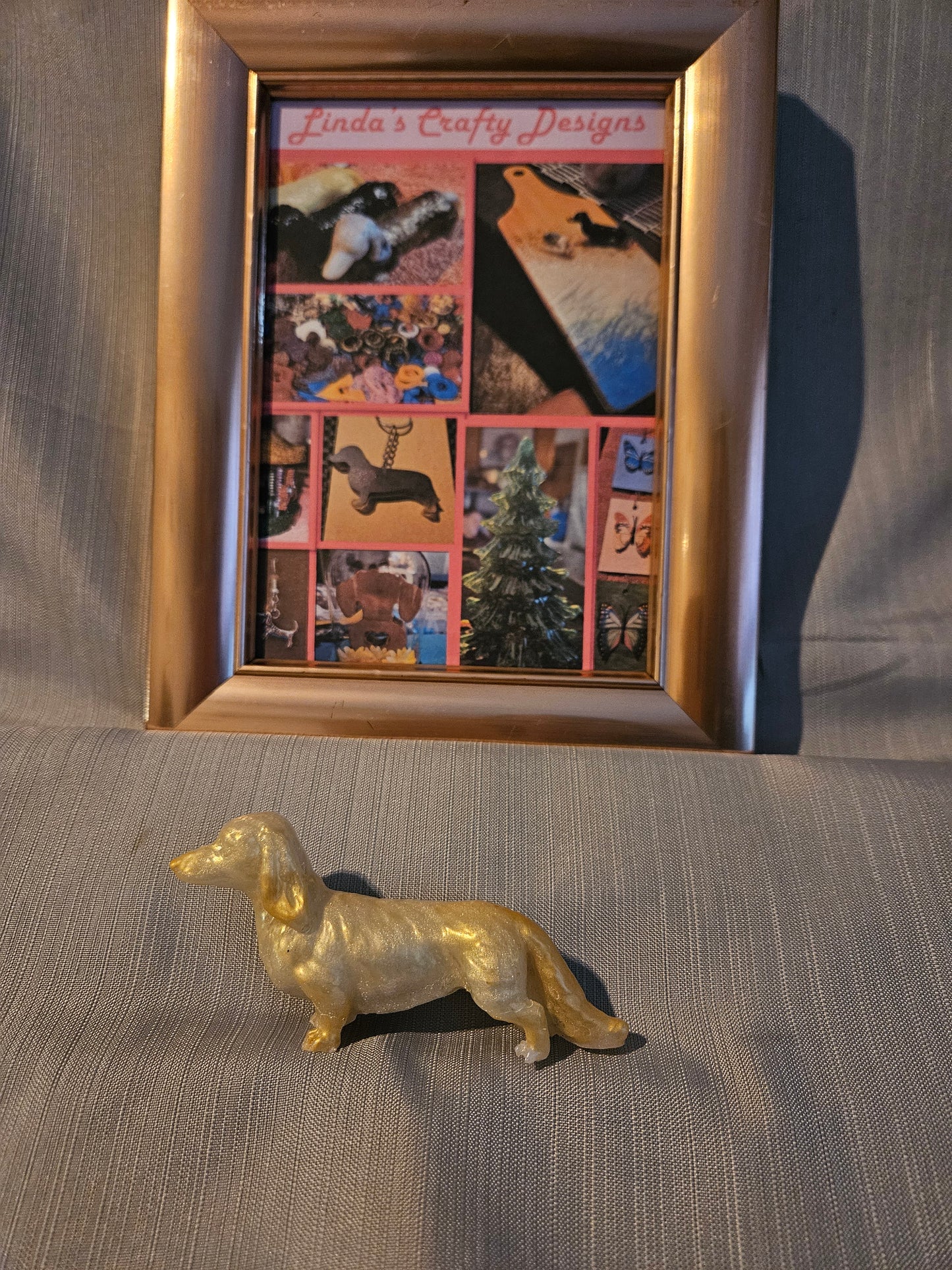 Resin Figurine - Long Haired Mini Dachshund #958