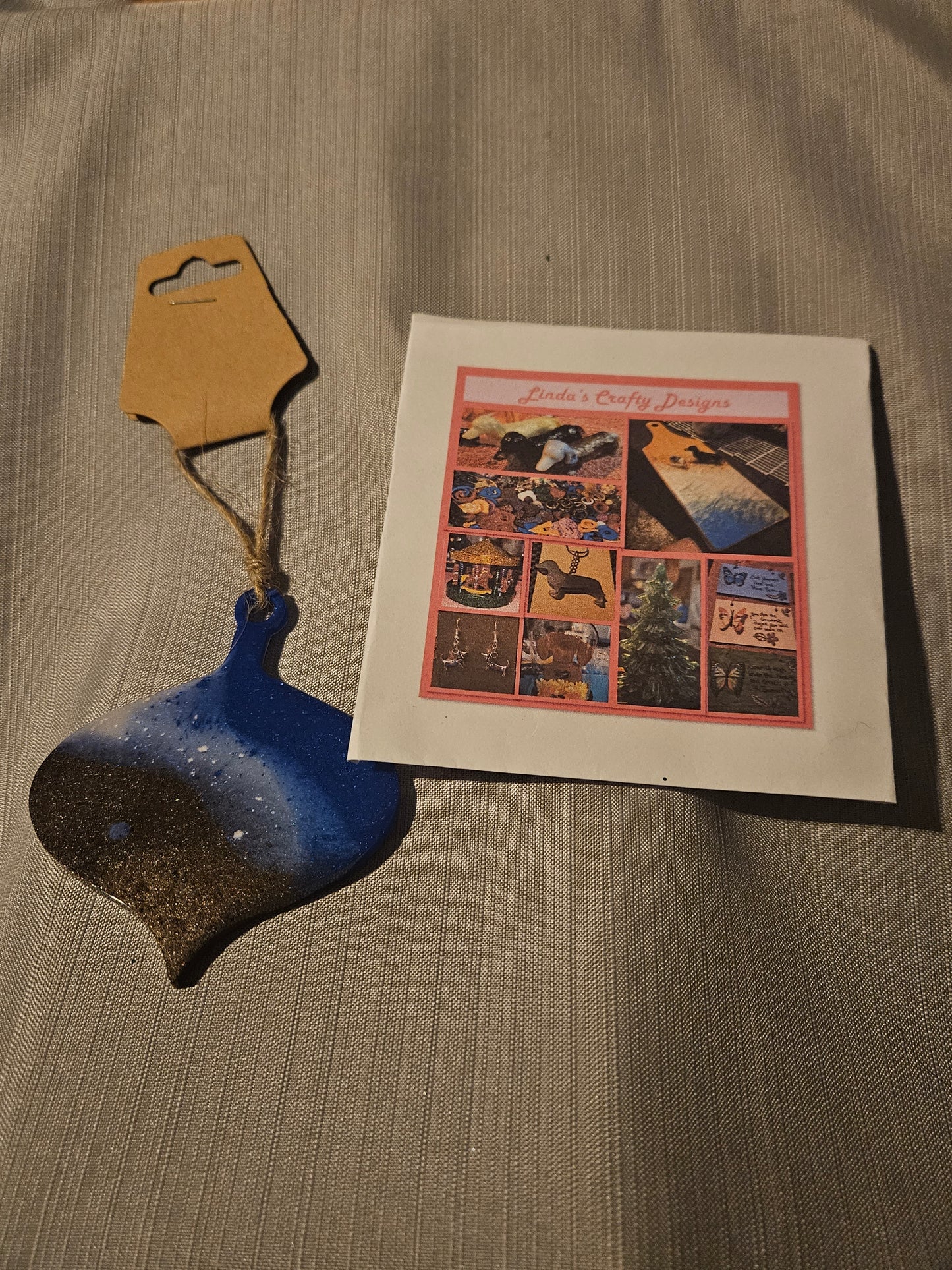 Resin Ornament - Blue White and Gold 2 #557
