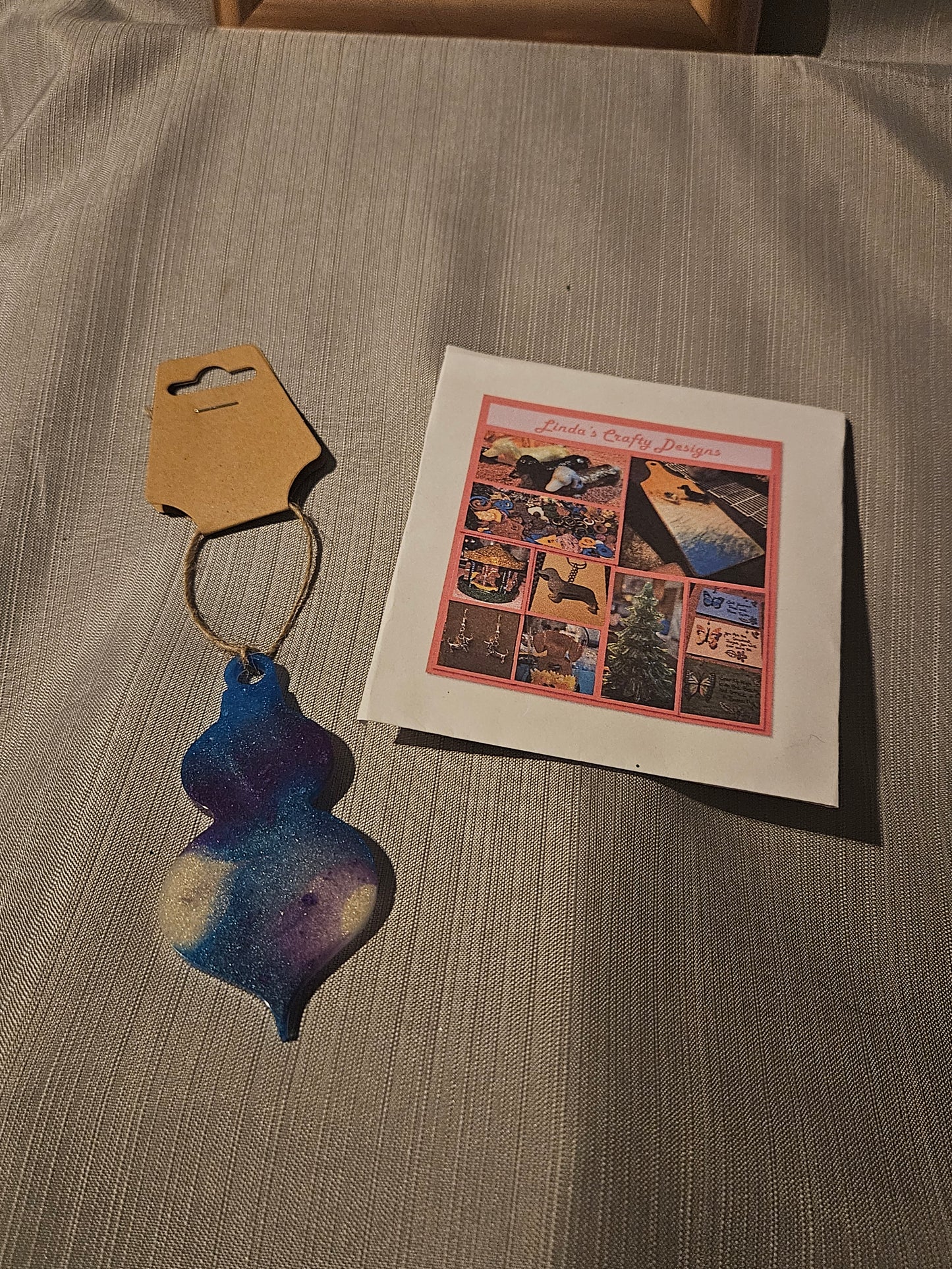 Resin Ornament - Blue White and Purple 1 #568