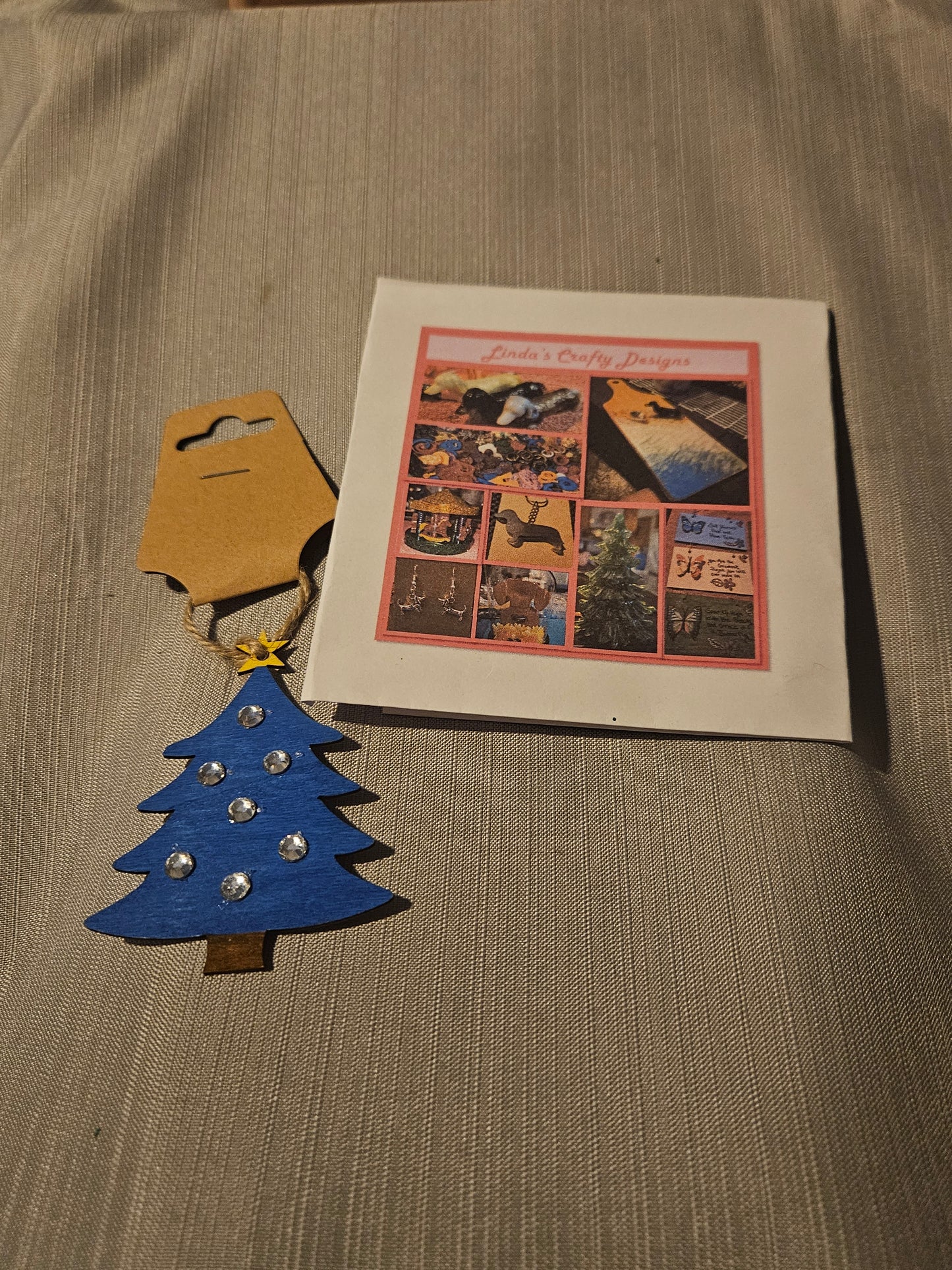 Wood Ornament - Little Tree - Blue #538. 539