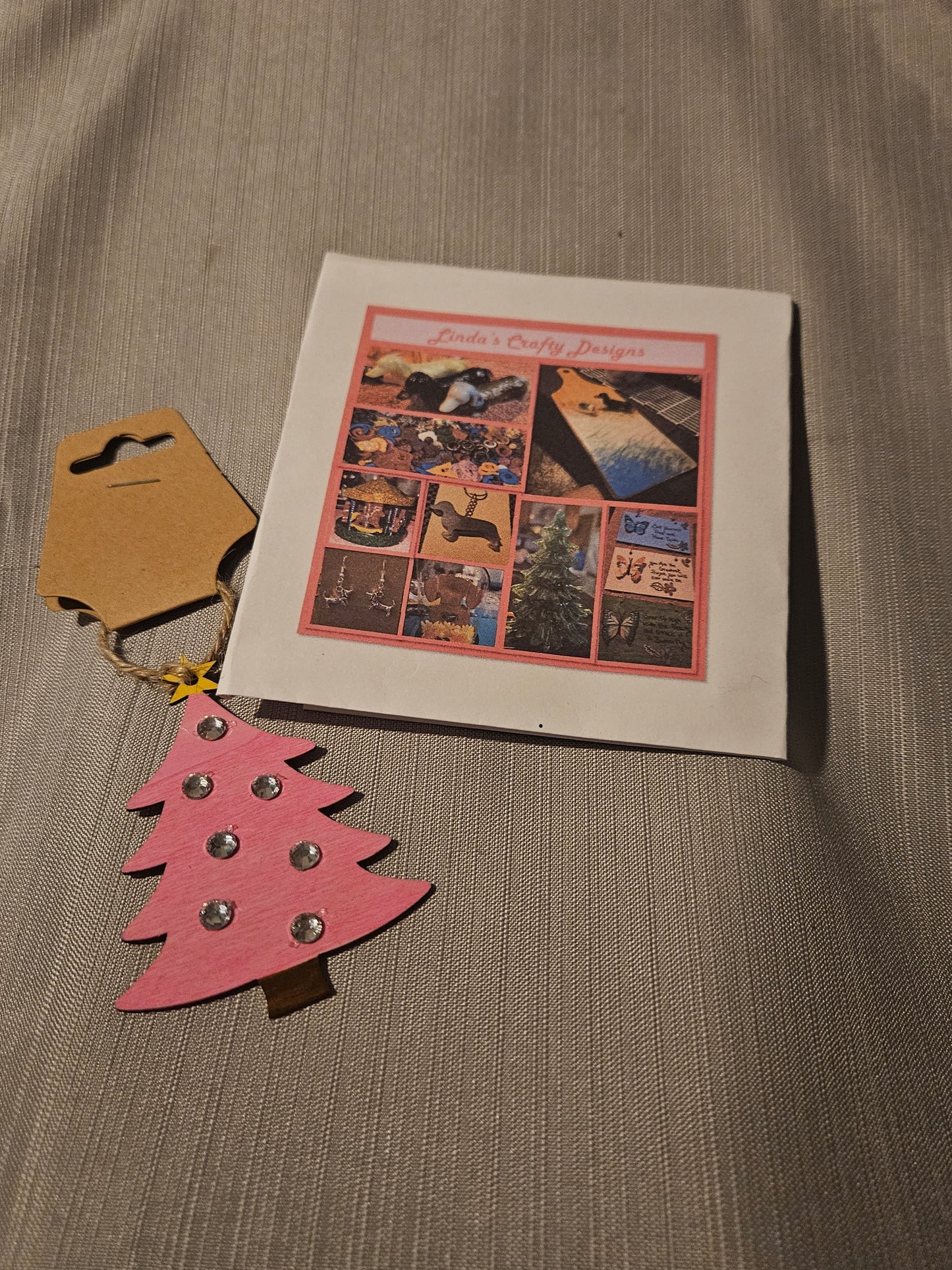 Wood Ornament - Little Tree - Pink #540. 541