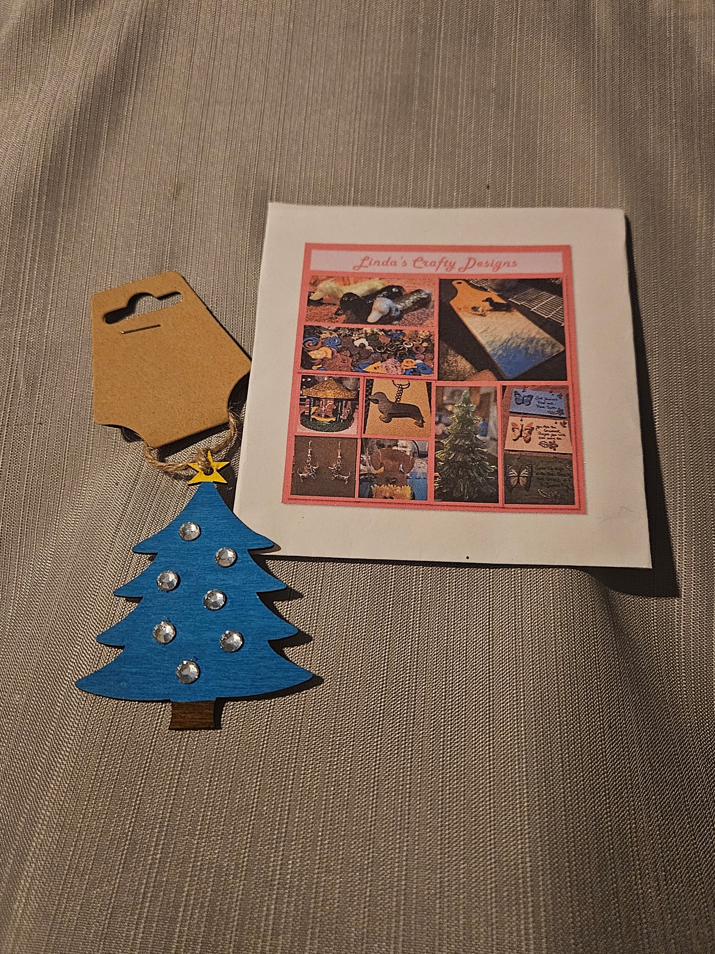 Wood Ornament - Little Tree - Teal #552. 553