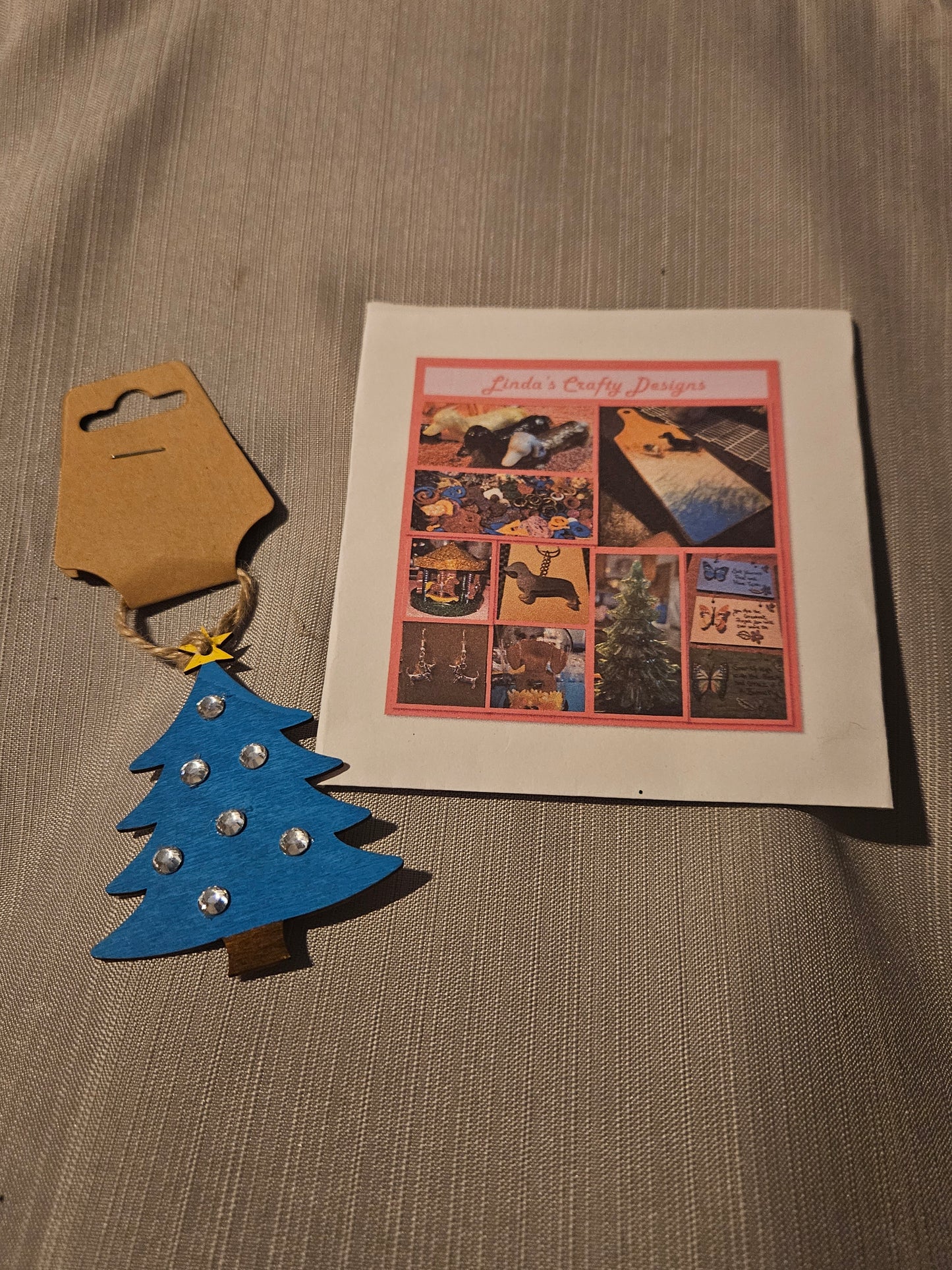 Wood Ornament - Little Tree - Sky Blue #546. 547