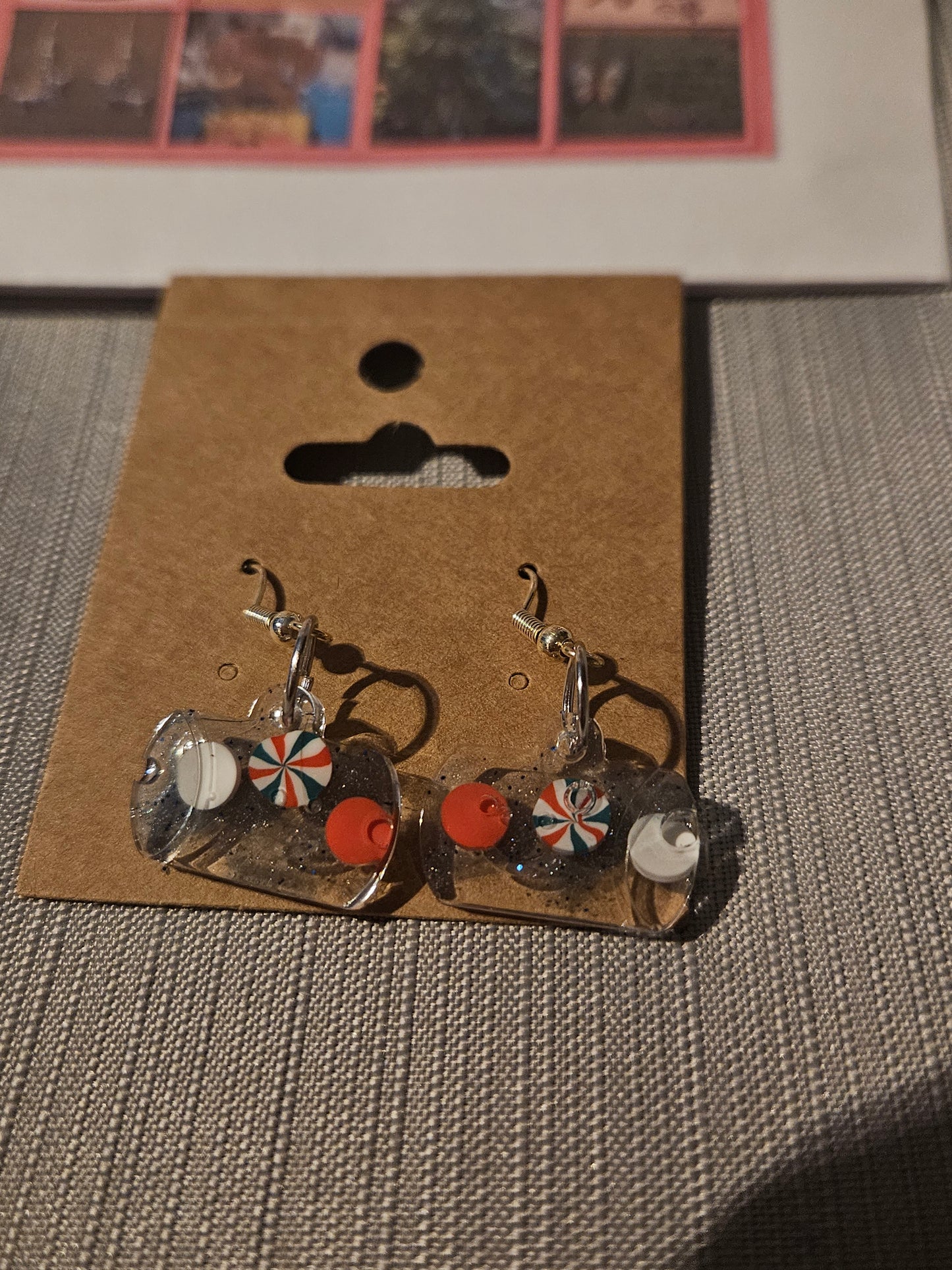 Resin/Metal Earrings (Hook) - Holiday Drinks #614