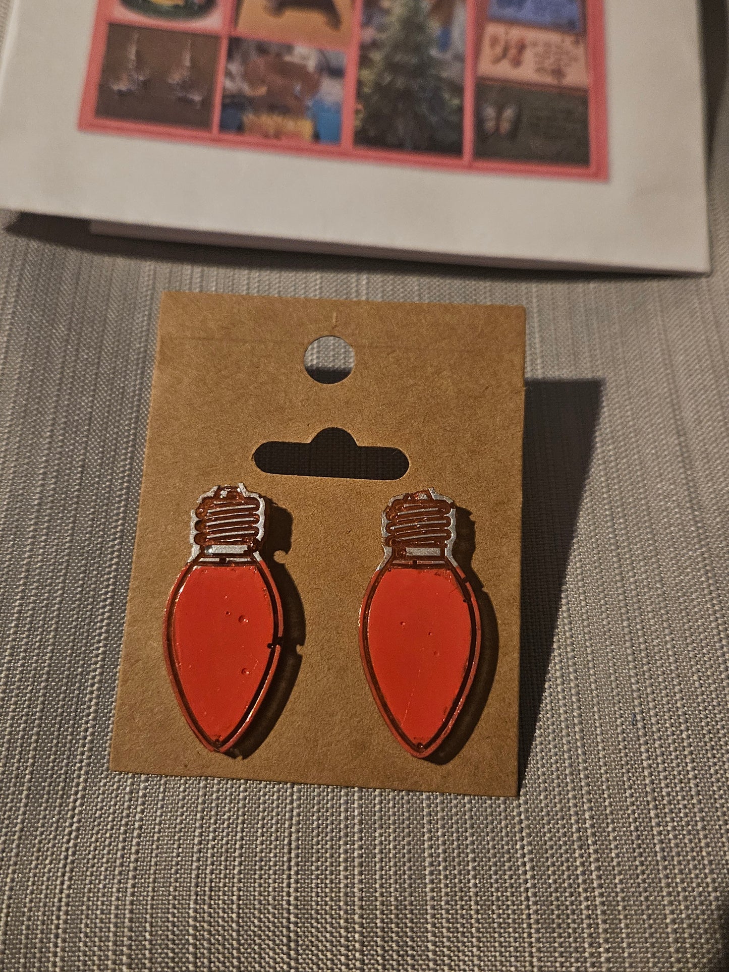 Metal Earrings (Posts) - Holiday Light Bulbs #621
