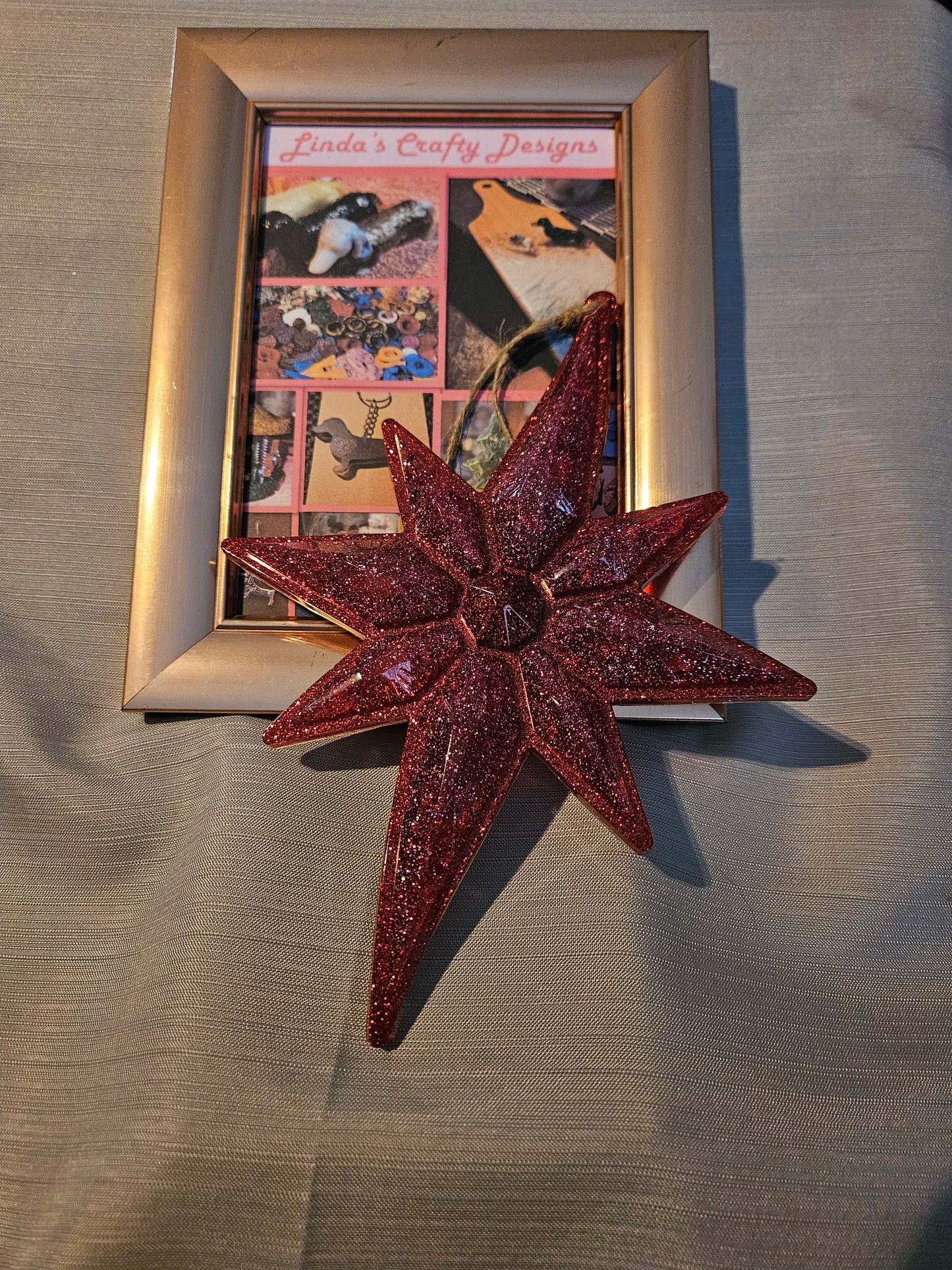 Resin Ornament - Extra Large 2-Toned Star (Pinks) #513