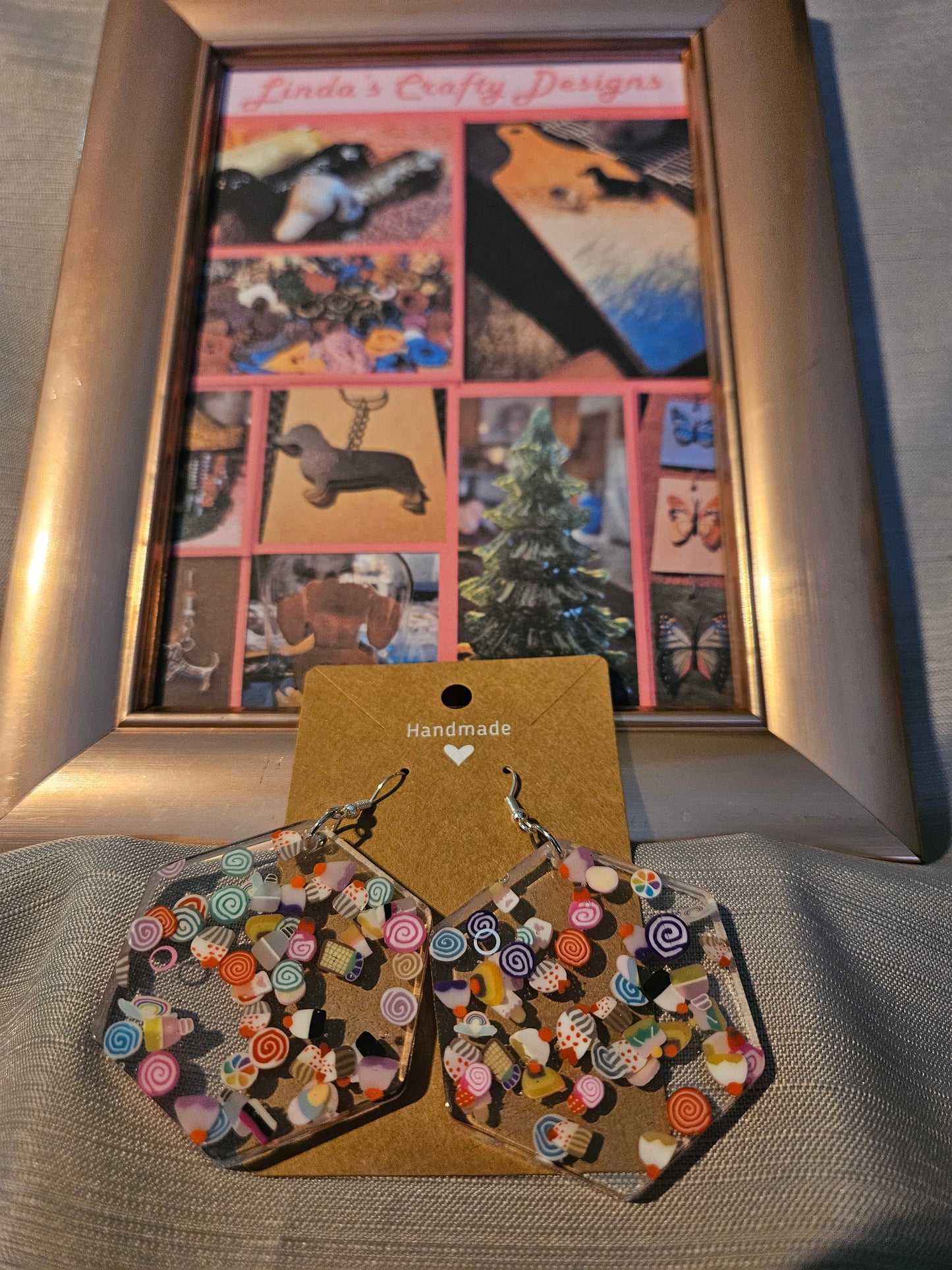 Resin/Metal Earrings (Hook) - Hexy Desserts #259
