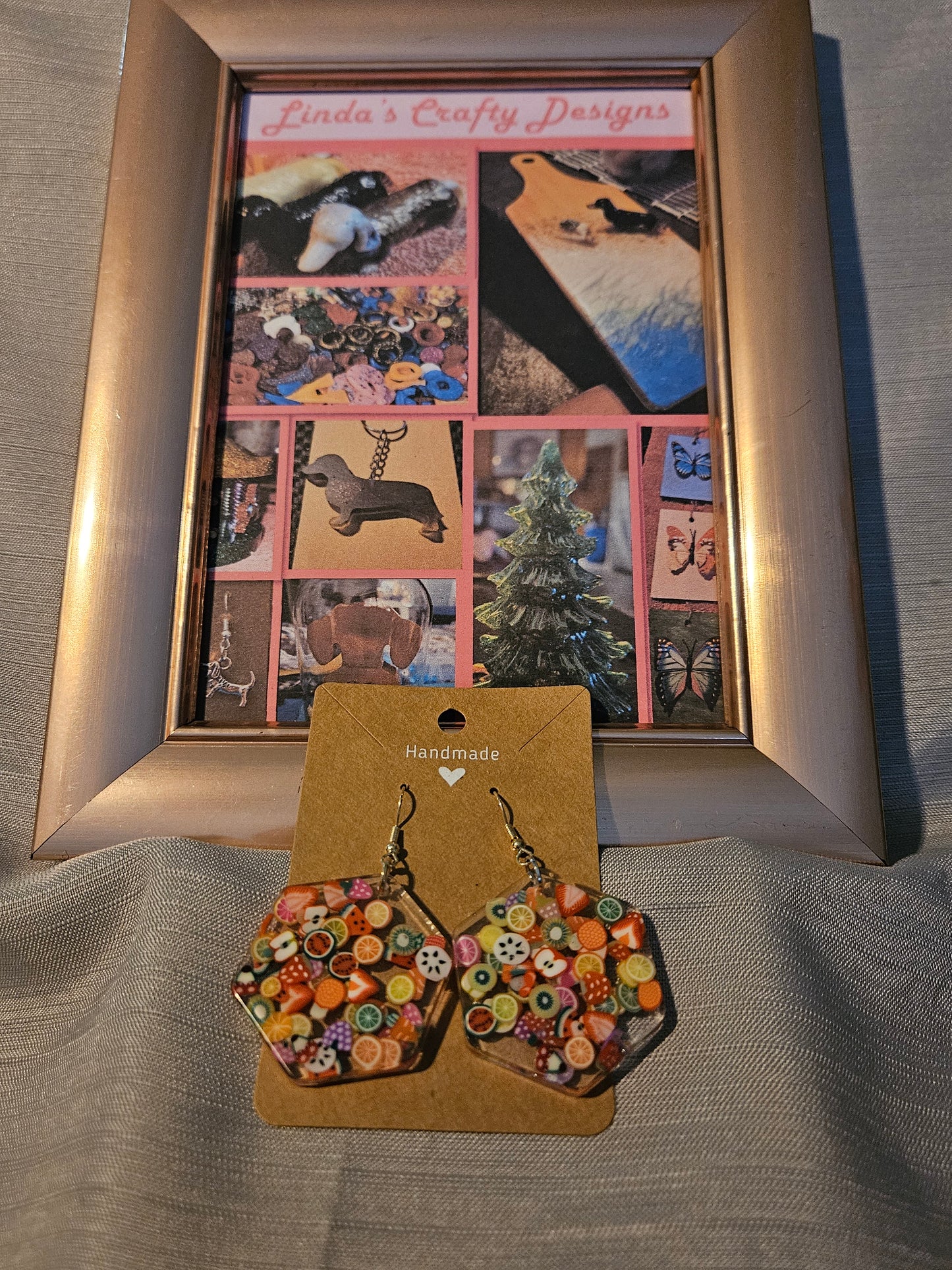 Resin/Metal Earrings (Hook) - Hexy Fruit #260
