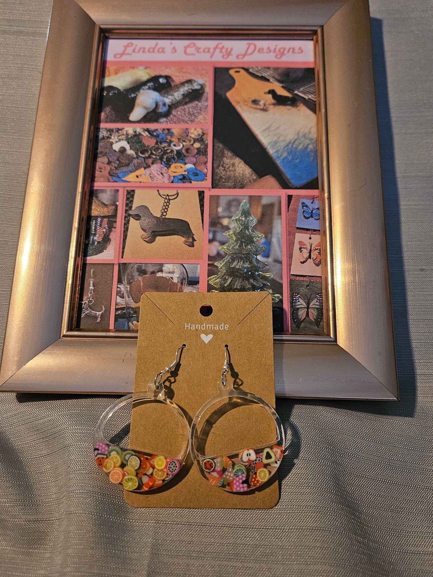 Resin/Metal Earrings (Hook) - Fruit baskets #247