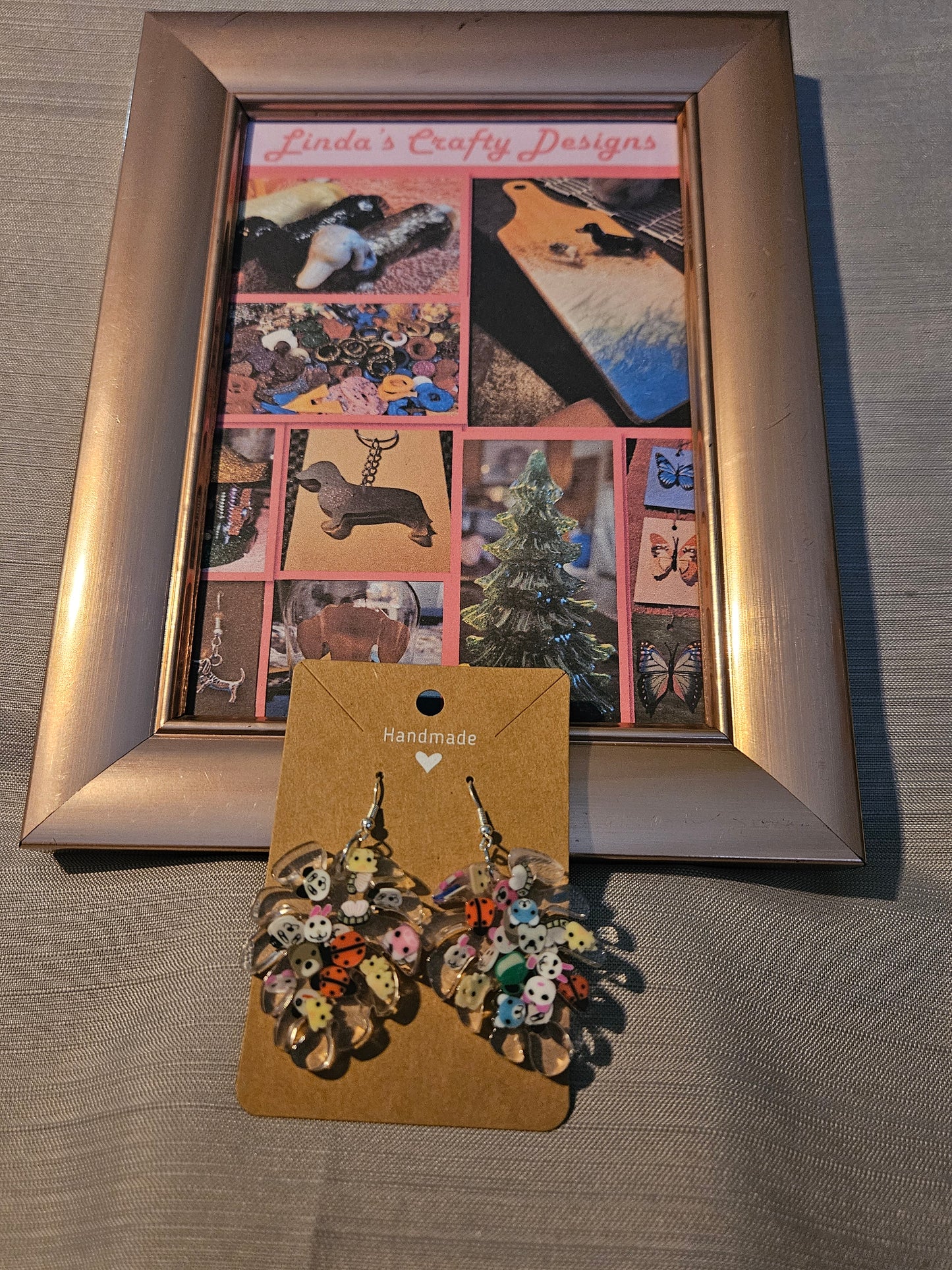 Resin/Metal Earrings (Hook) - Animal Leaves #245