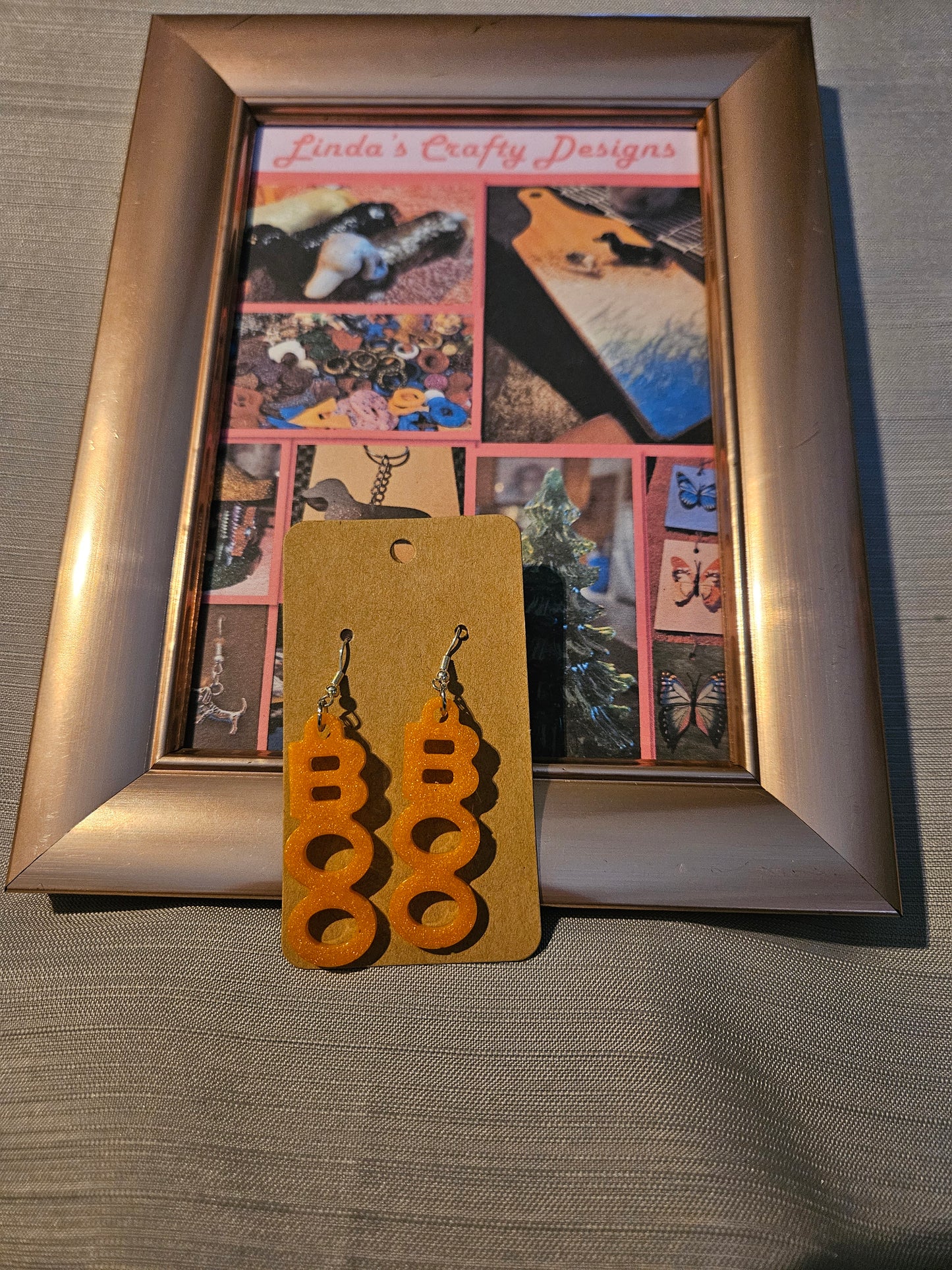 Resin/Metal Earrings (Hook) - Halloween Orange Boos #3