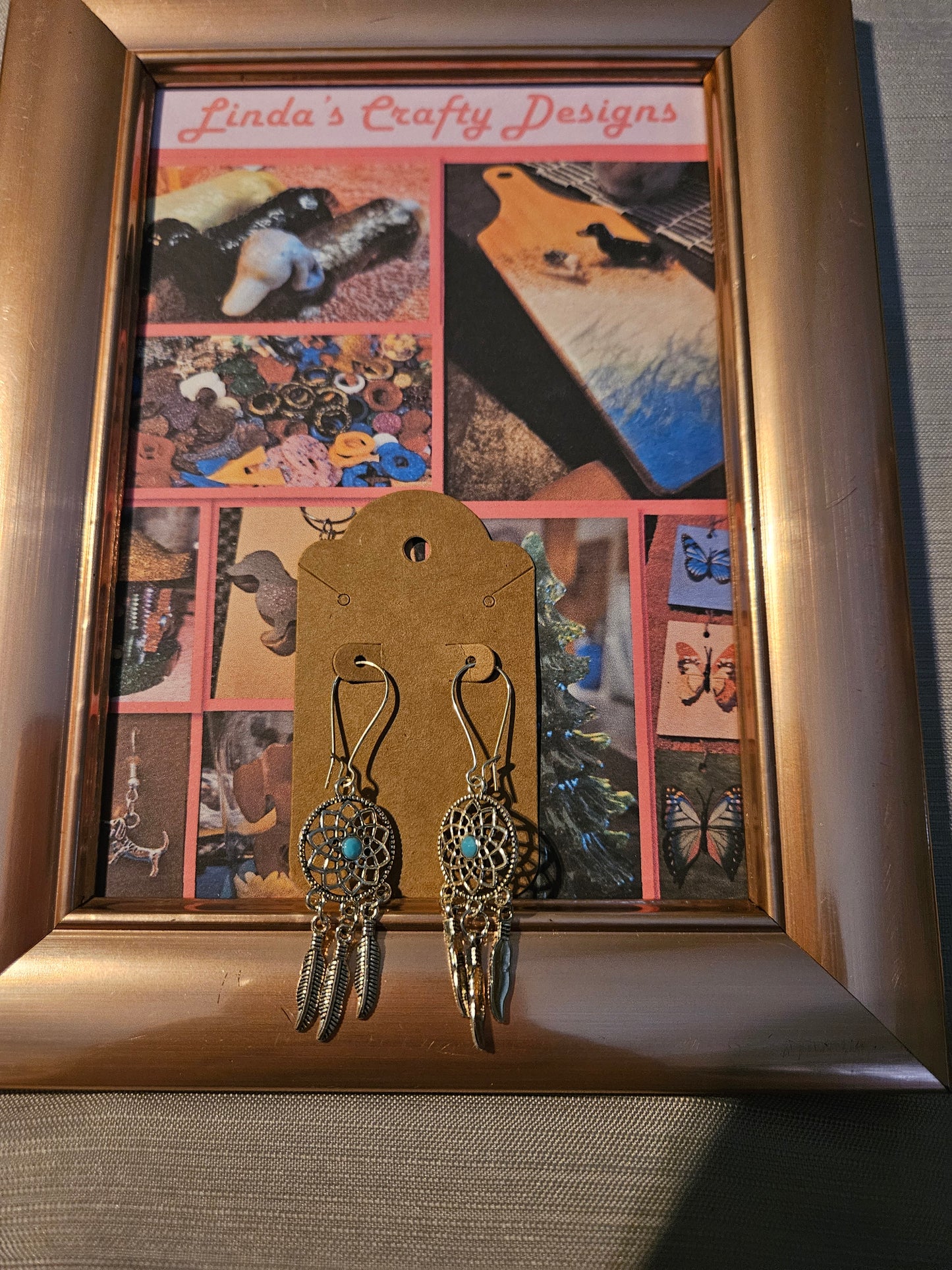 Metal Earrings (Hook) - Dreamcatchers #44