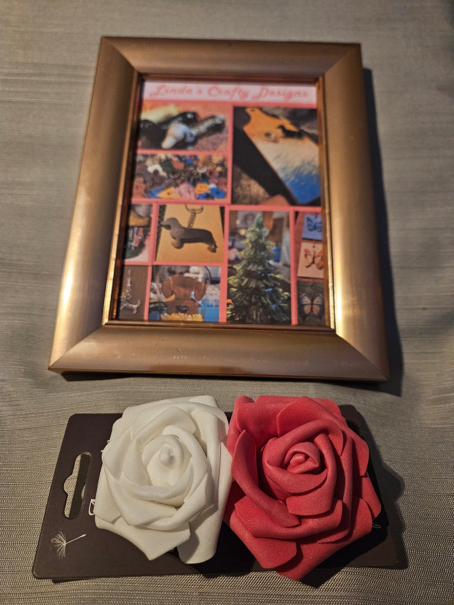 Metal Barrettes - White and Dark Pink Roses #104. 105