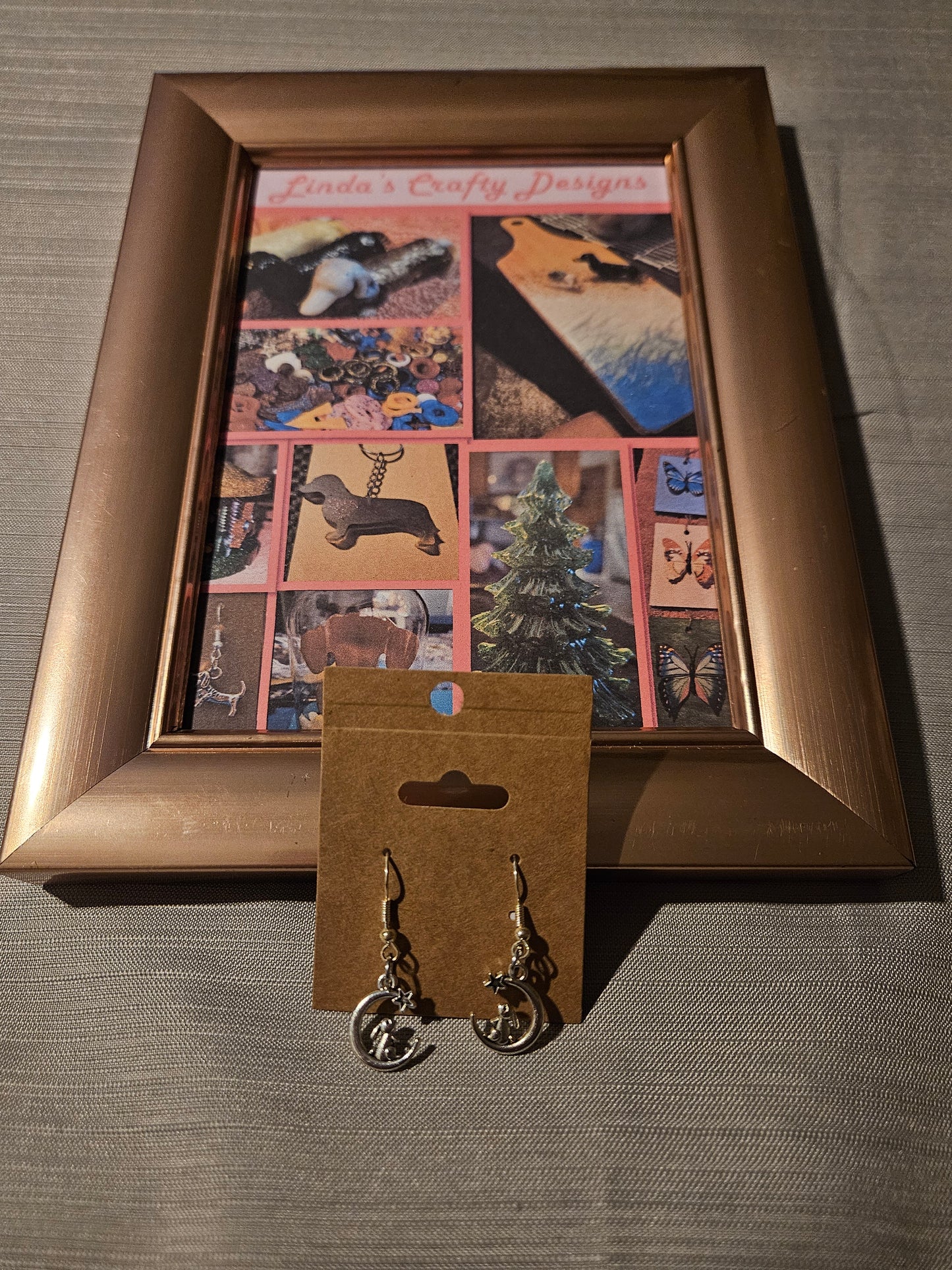 Metal Earrings (Hook) - Bunnies on Moons #350