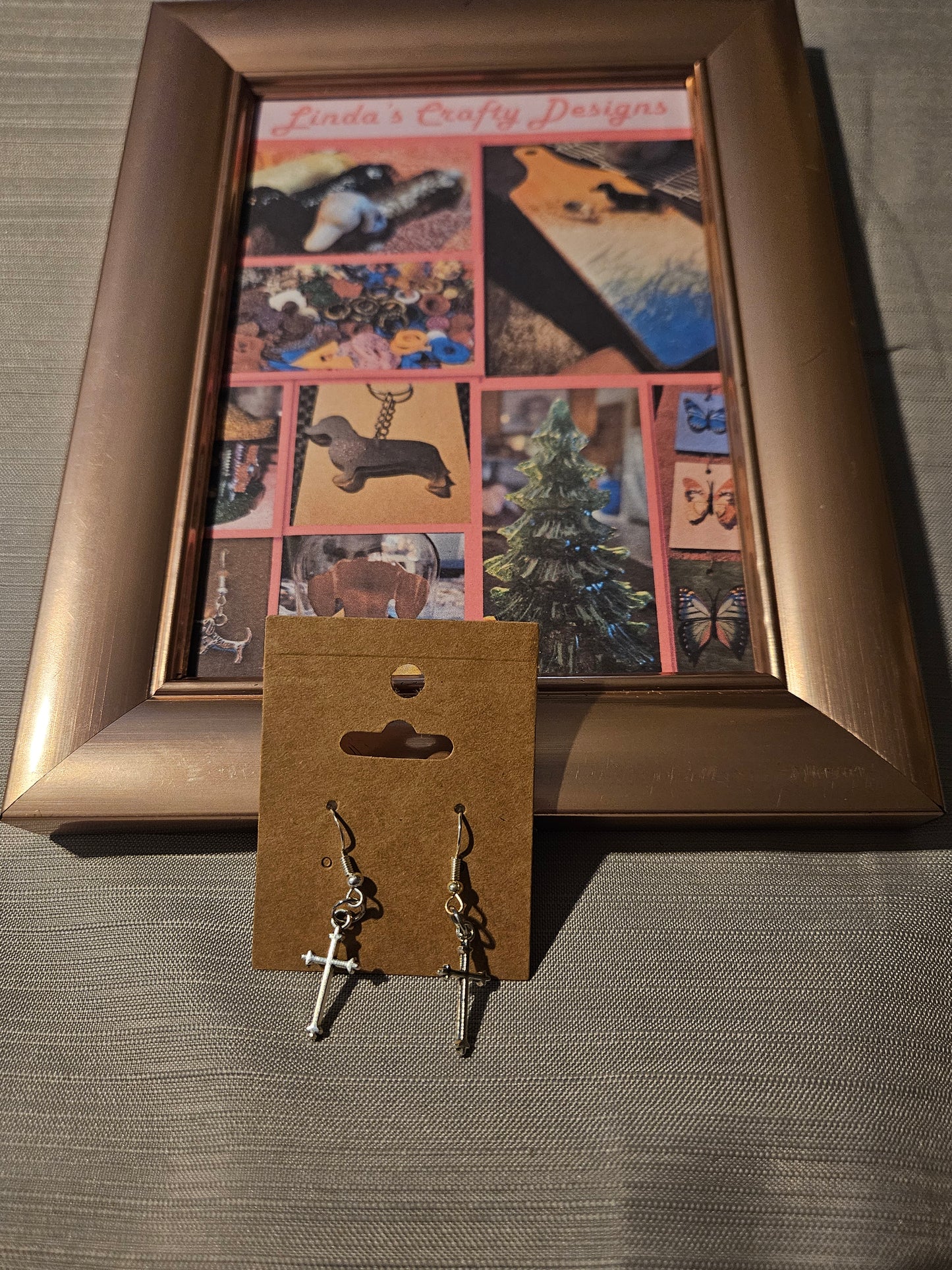 Metal Earrings (Hook) - Crosses #337