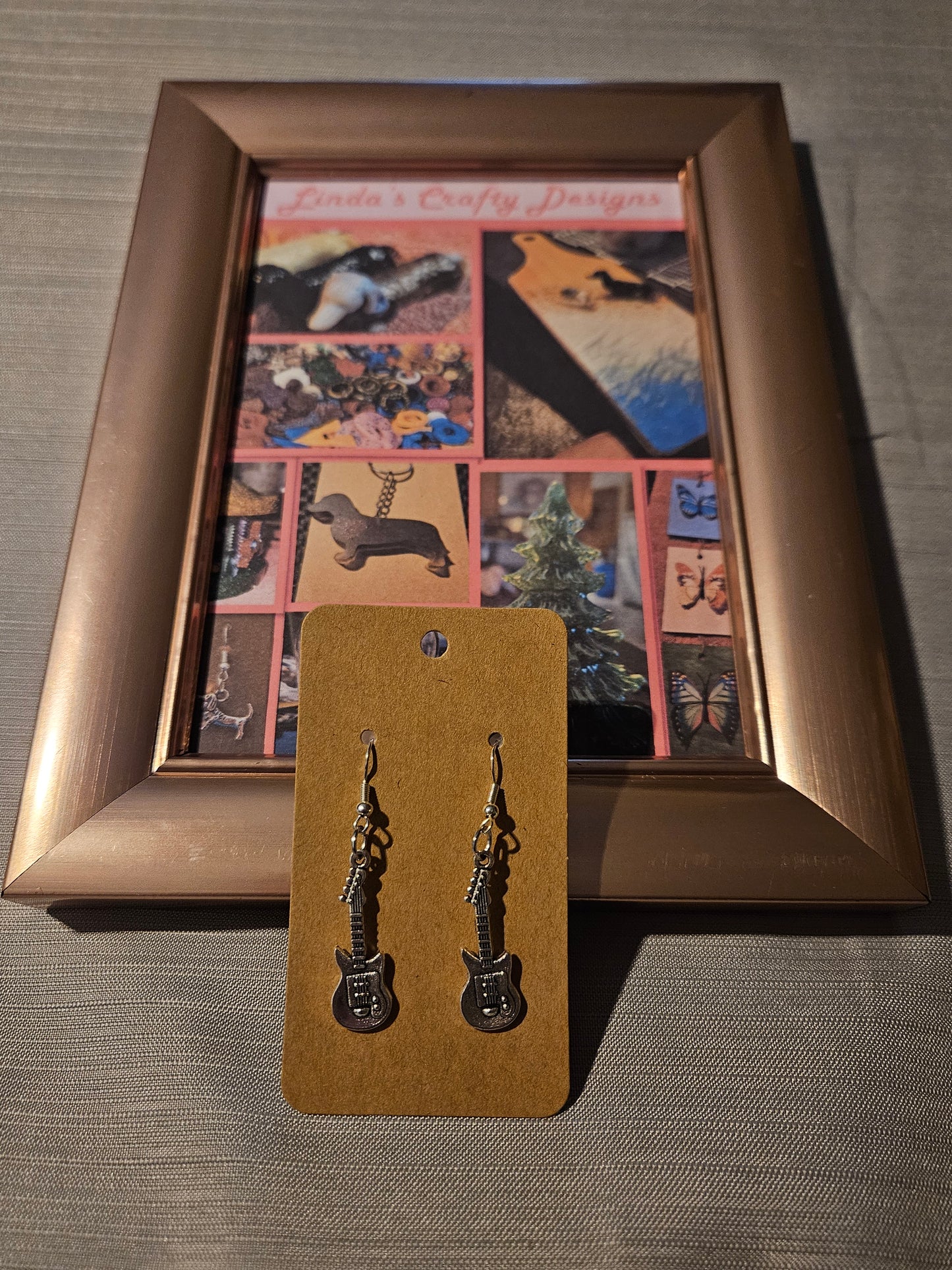 Metal Earrings (Hook) - Guitars #347