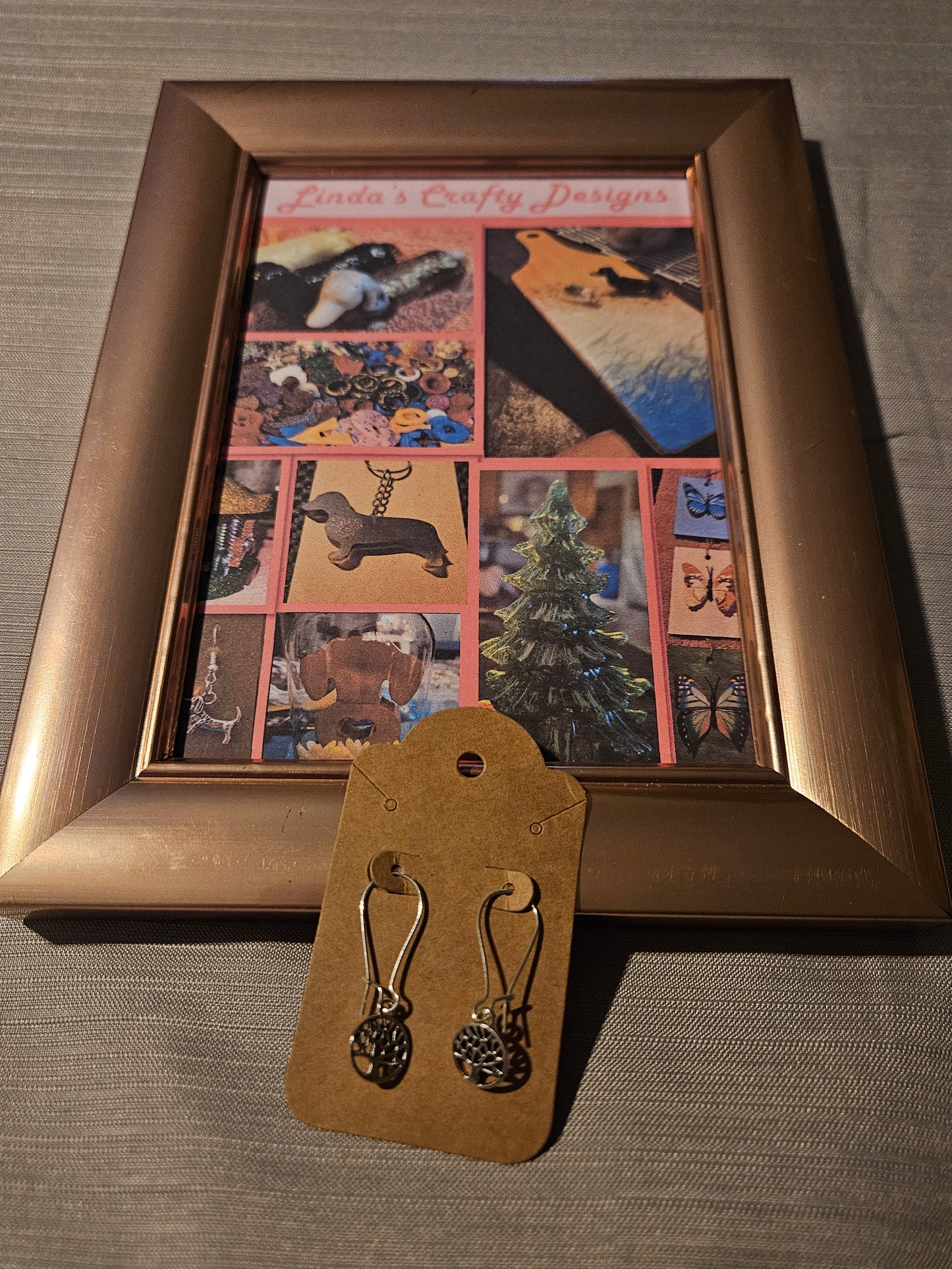 Metal Earrings (Hook) - Tree of Life #375