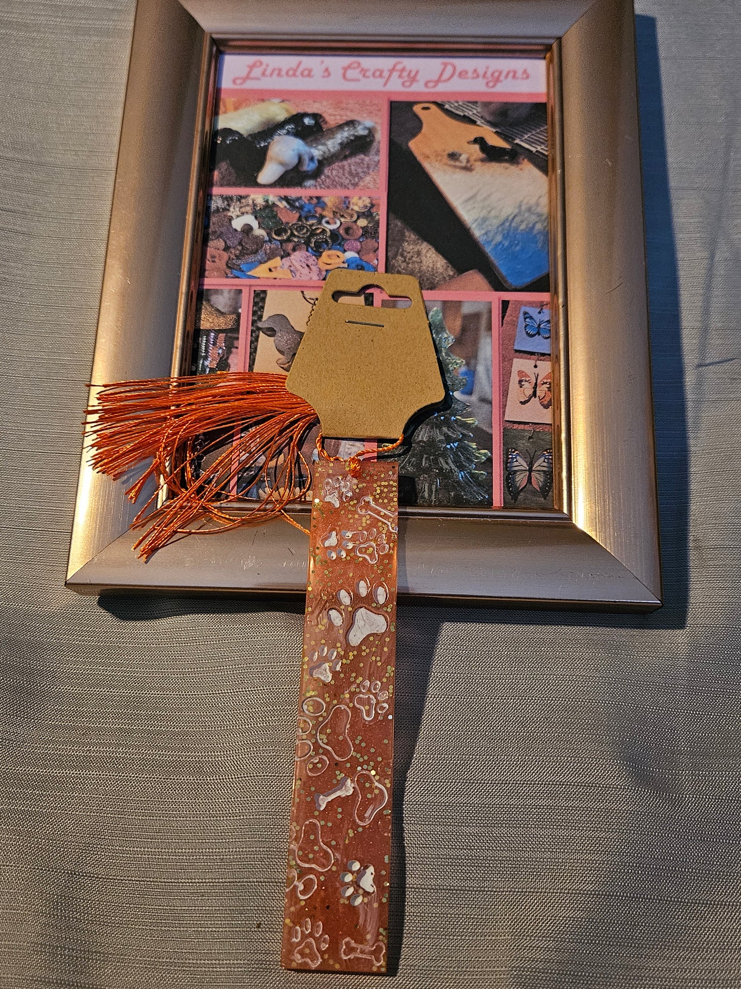Resin Bookmark - Orange You Glad You Have Paws #808