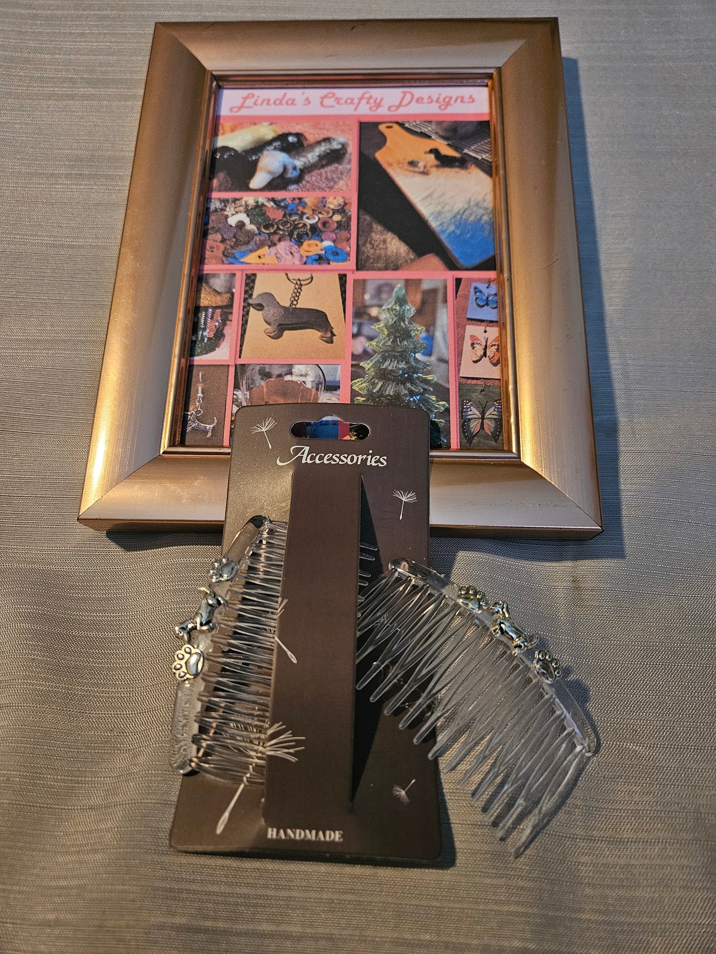 Metal/Plastic Hair Comb - Paws and Doxie #817