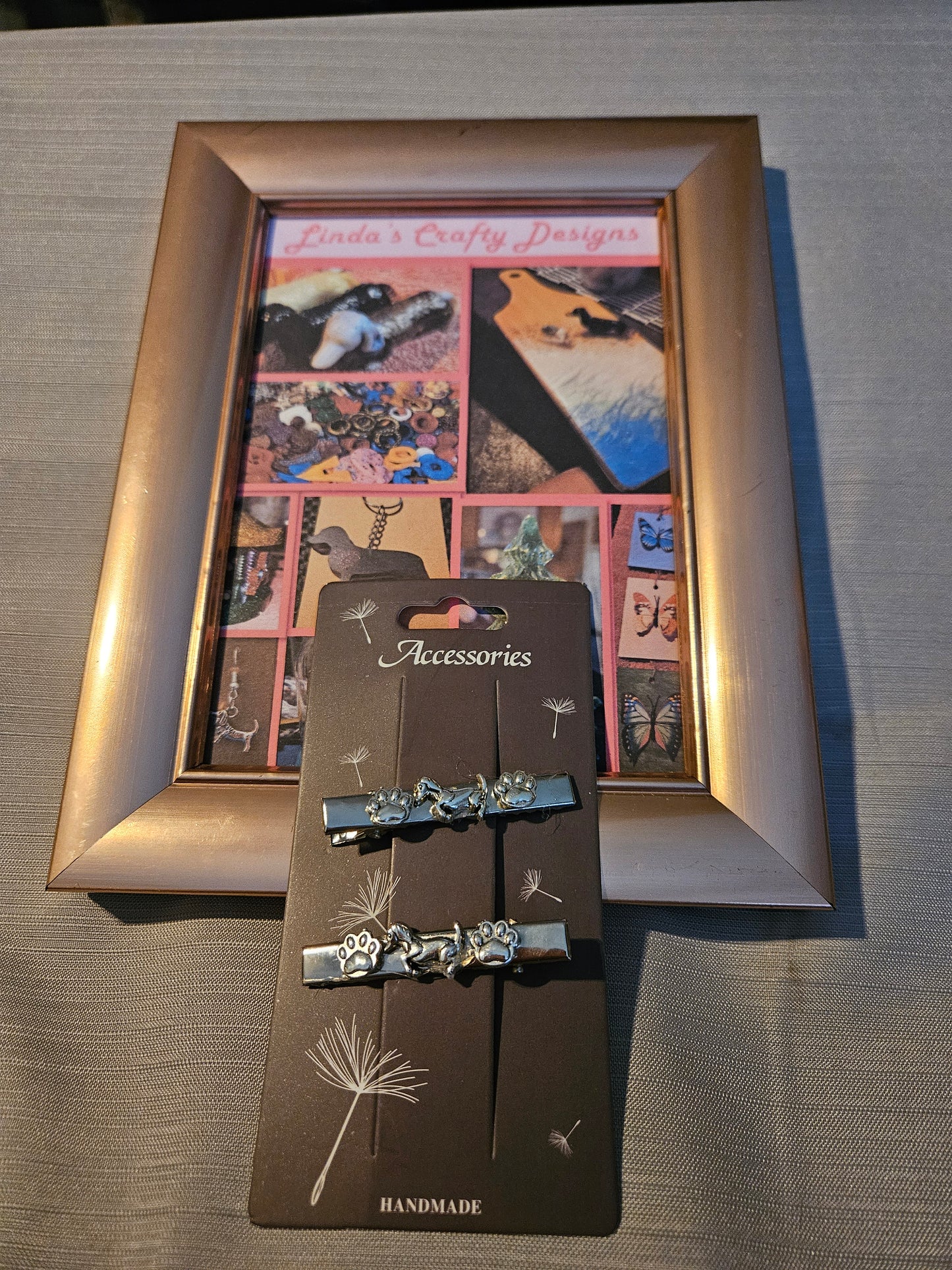 Metal Barrettes - Dachshund and Paws #814