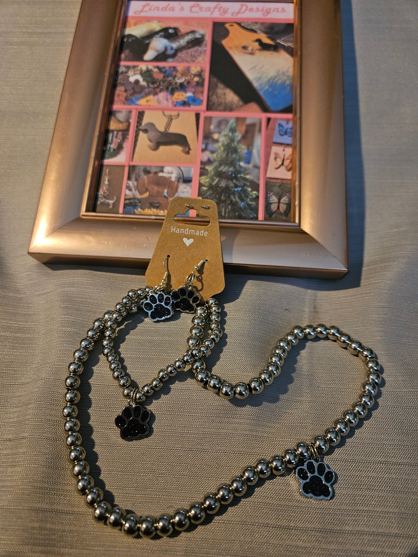 Metal Jewelry Sets - 3 Pieces - Necklace, Bracelet and Earrings - Black #657