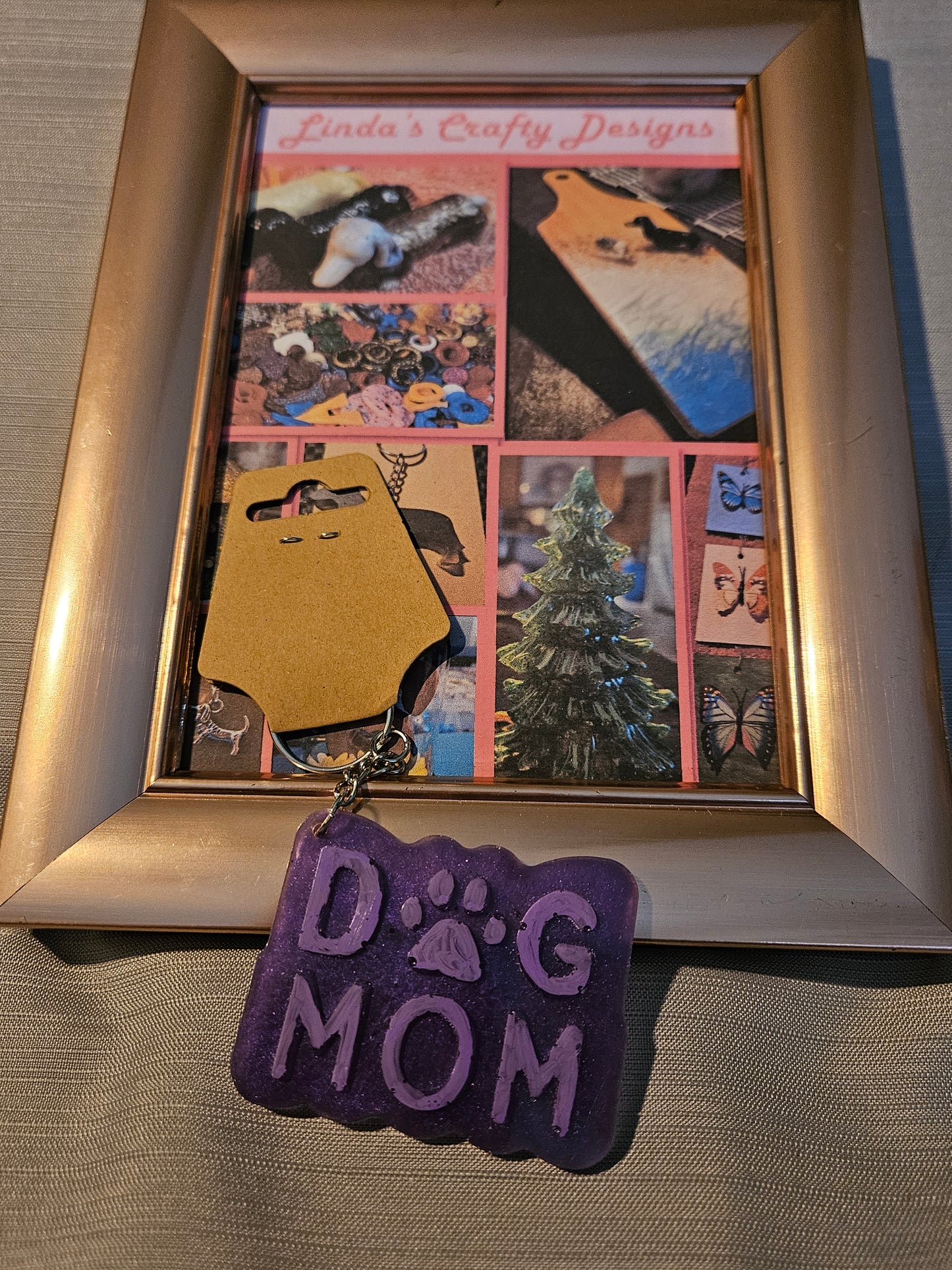 Resin Keychain - Purple Dog Mom (Marked Down) #707. 708
