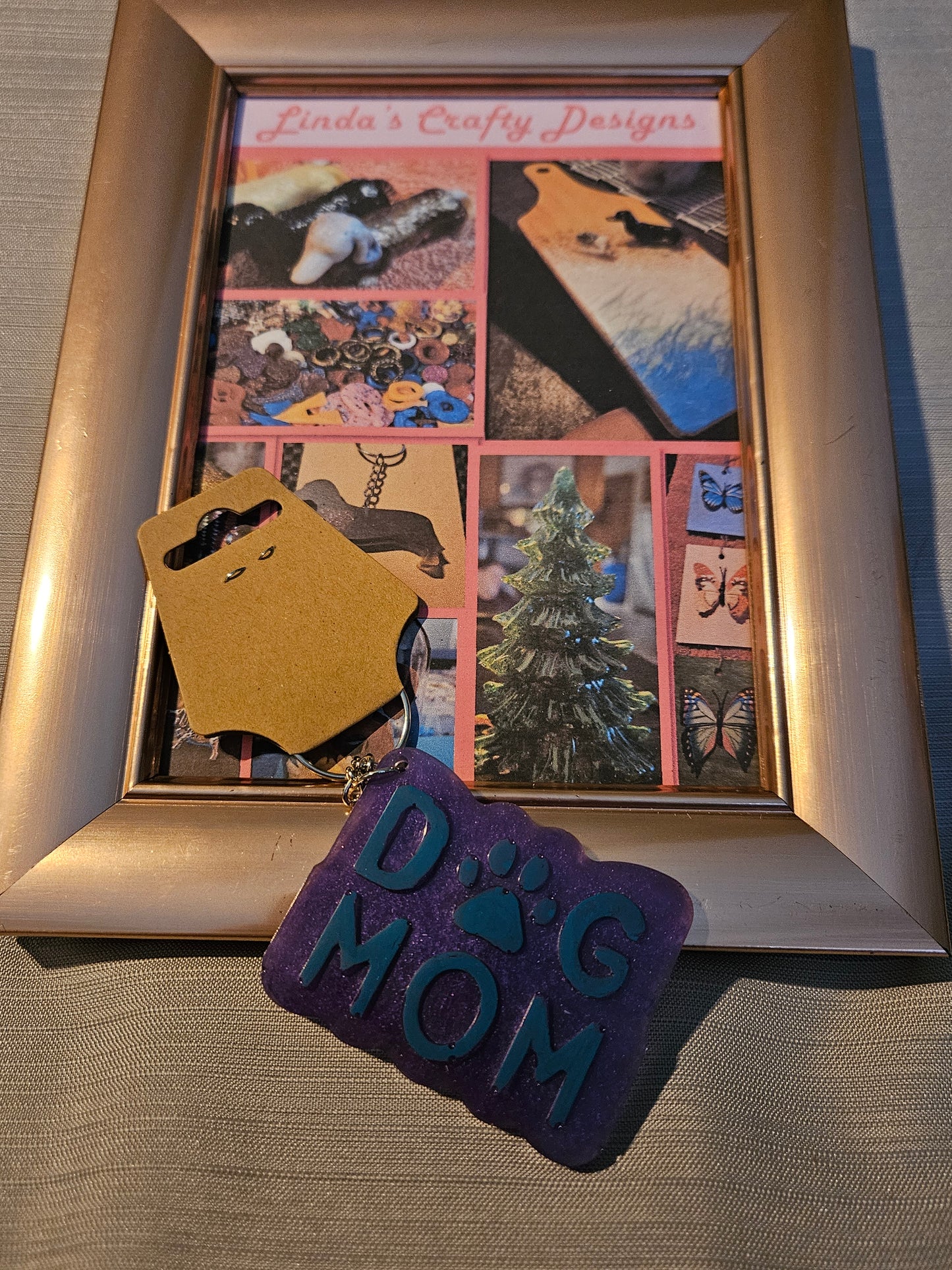 Resin Keychain - Purple Dog Mom #709