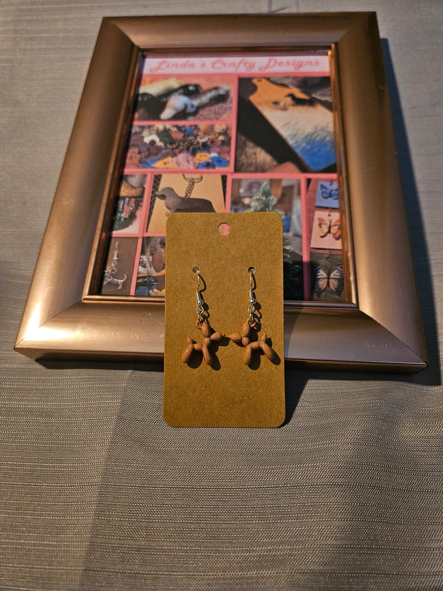 Metal Earrings (Hook) - Balloon Dogs - Orange #1150