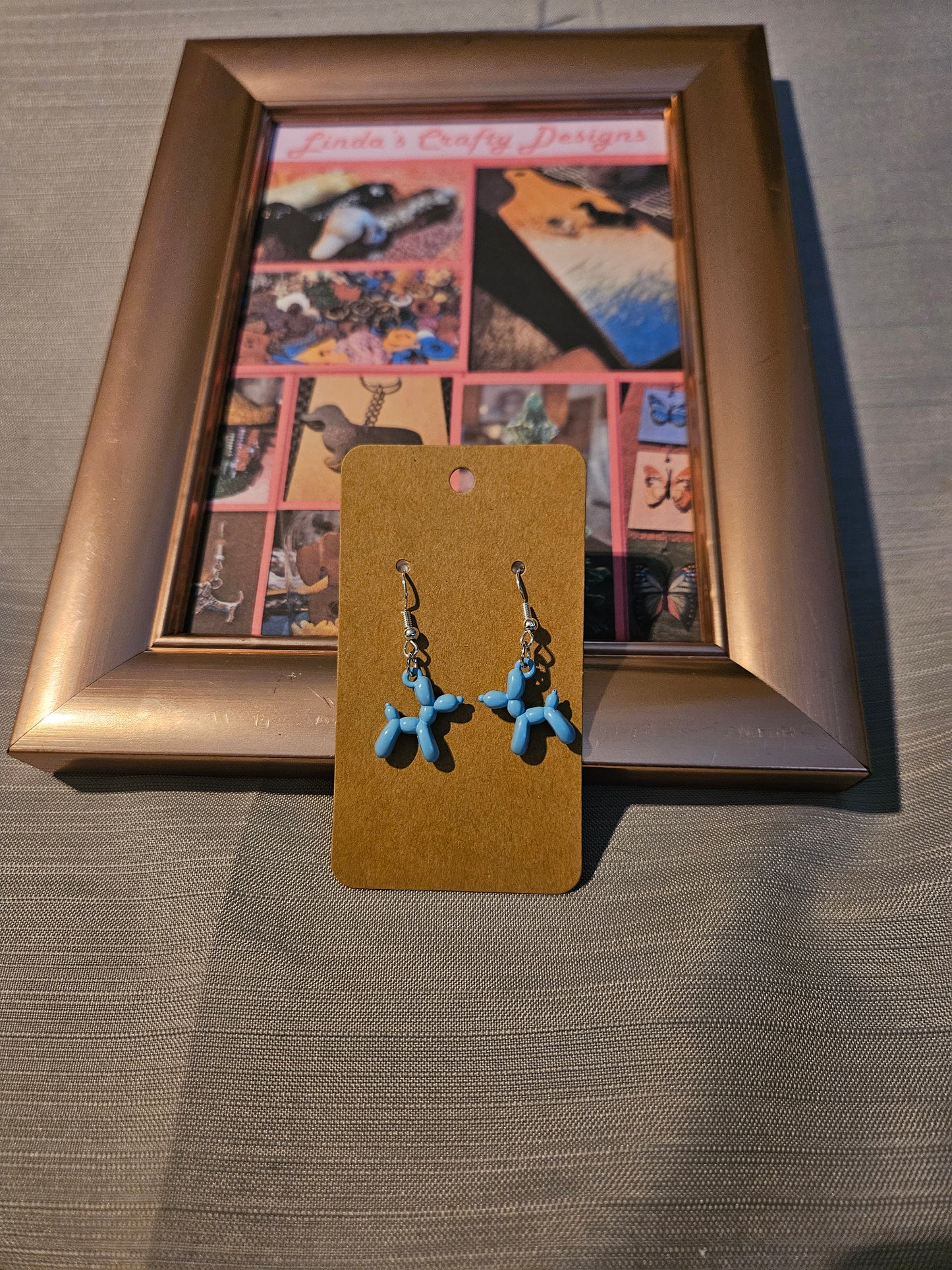 Metal Earrings (Hook) - Balloon Dogs - Blue #1140