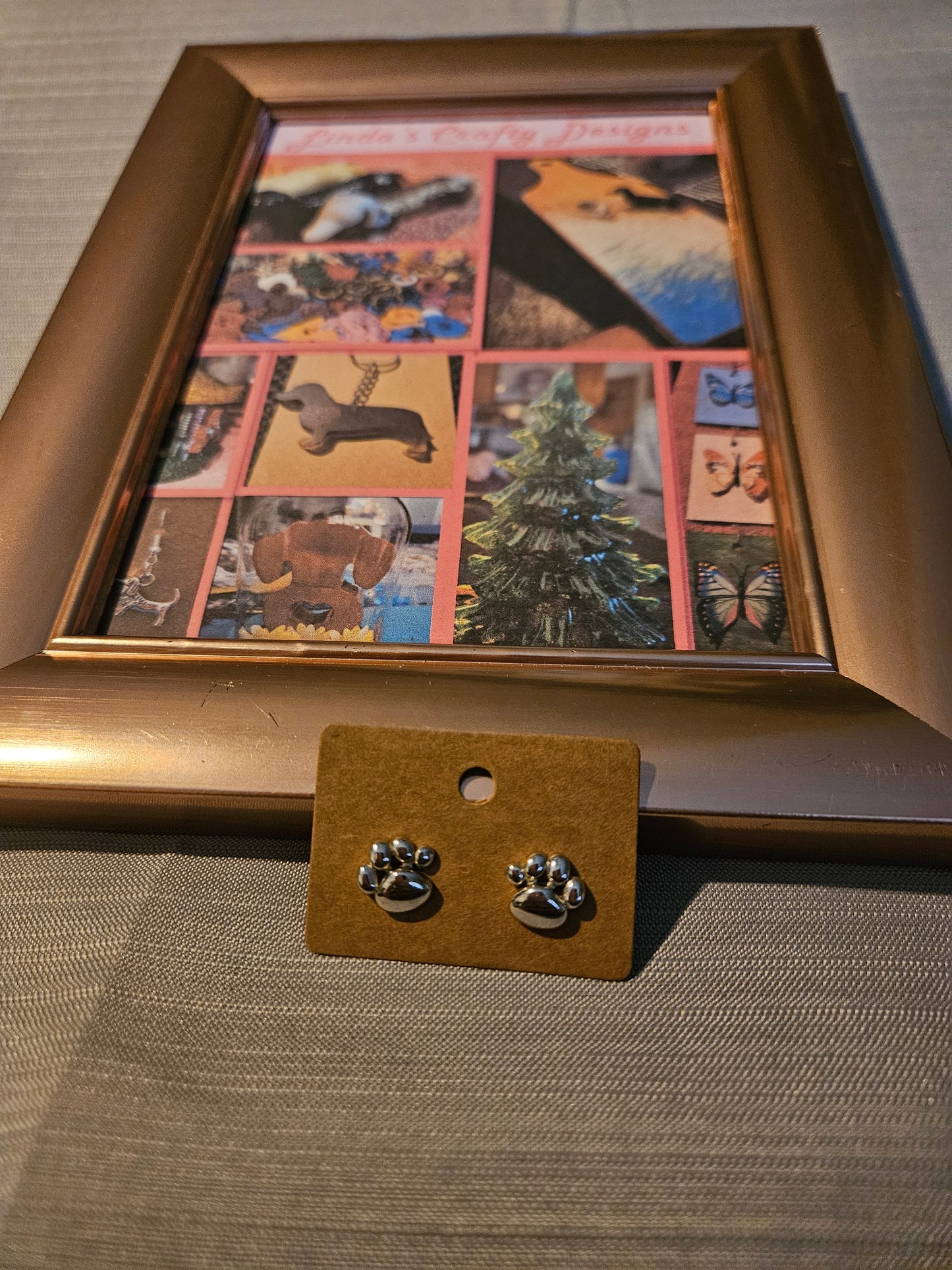 Metal Earrings (Posts) - Silver Paws #1093