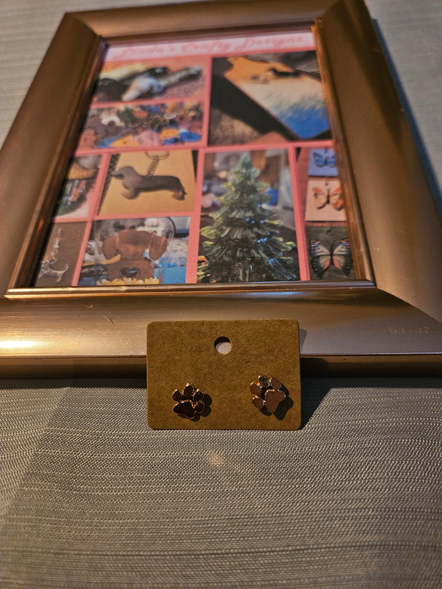 Metal Earrings (Posts) - Golden Paws #1087