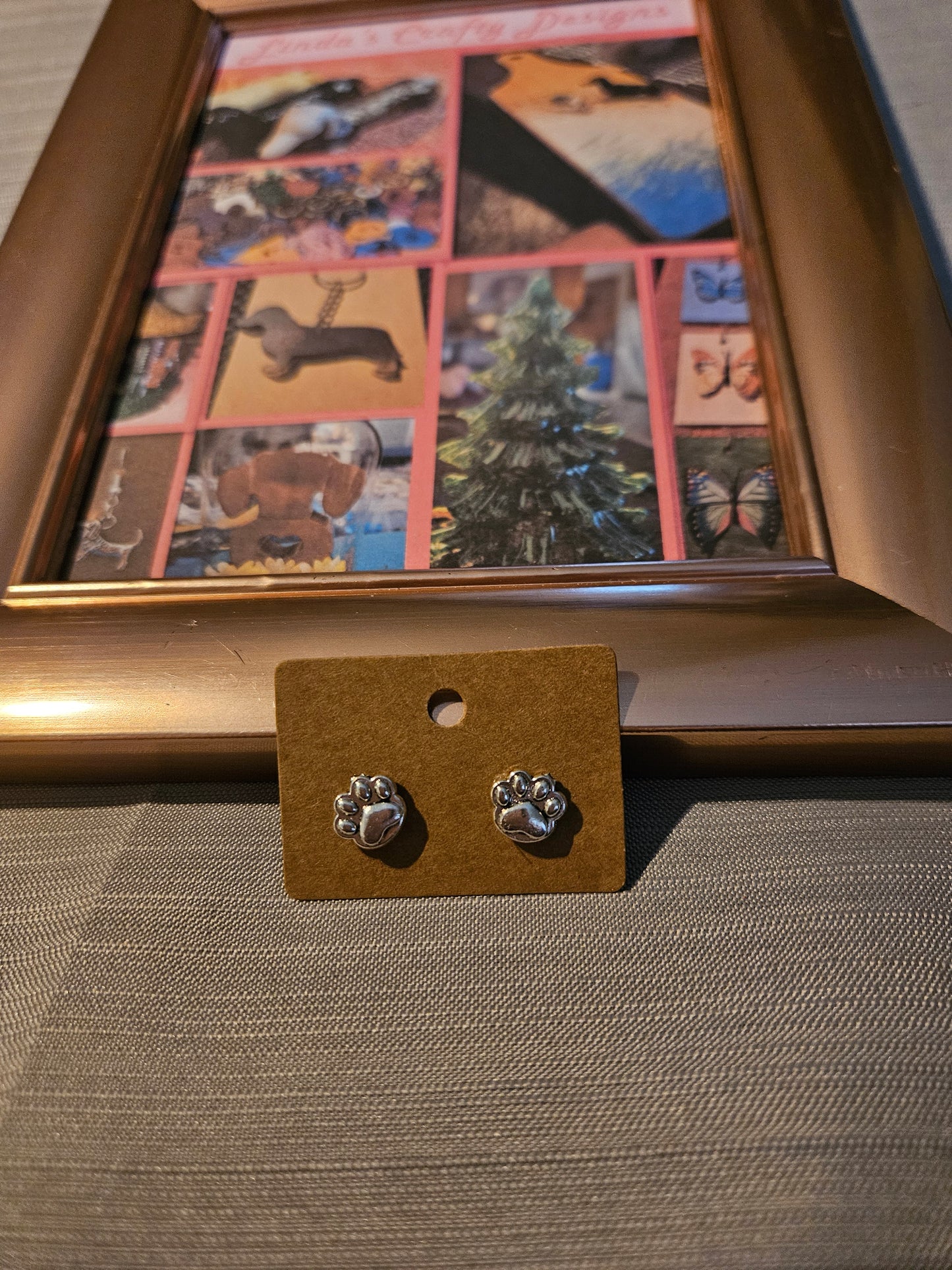 Metal Earrings (Posts) - Paw Pads #1086