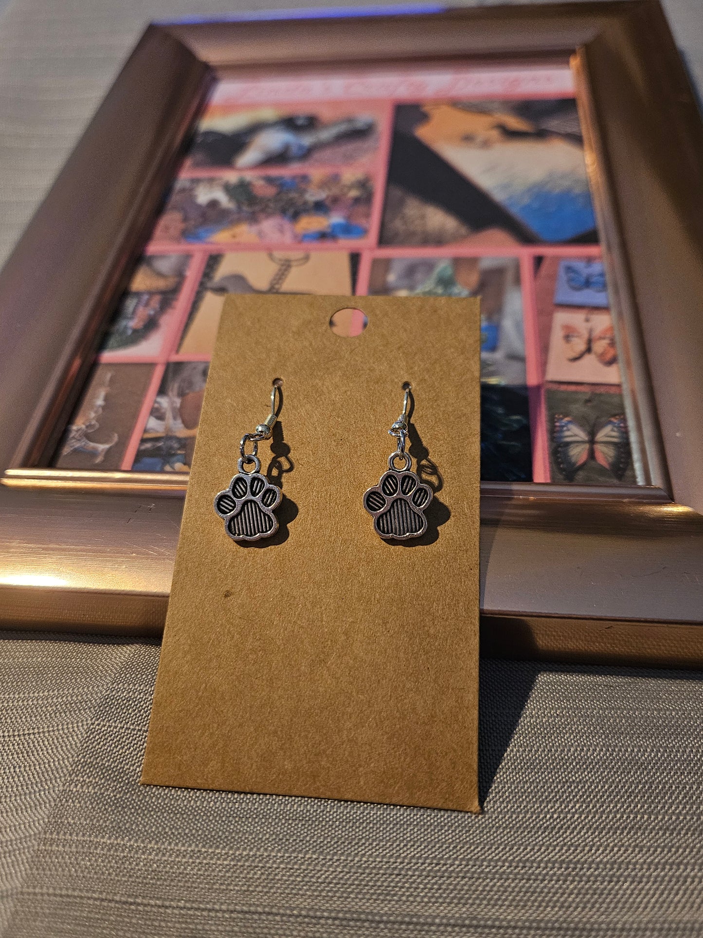 Metal Earrings (Hook) - Solid Pawprints 4b #1103. 1104. 1105