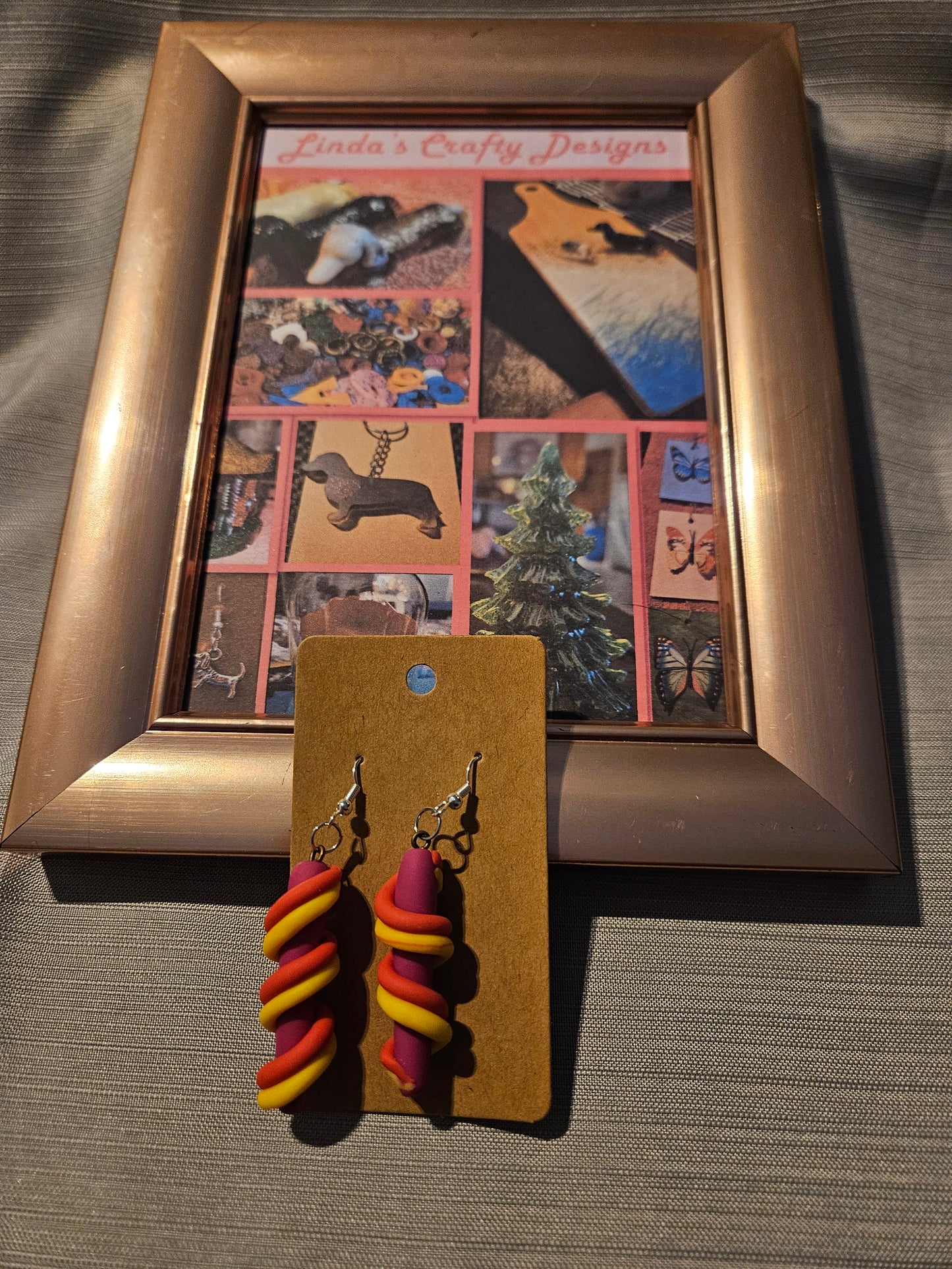 Polymer Clay/Metal Earrings (Hook) - Hot Dogs No Buns #21