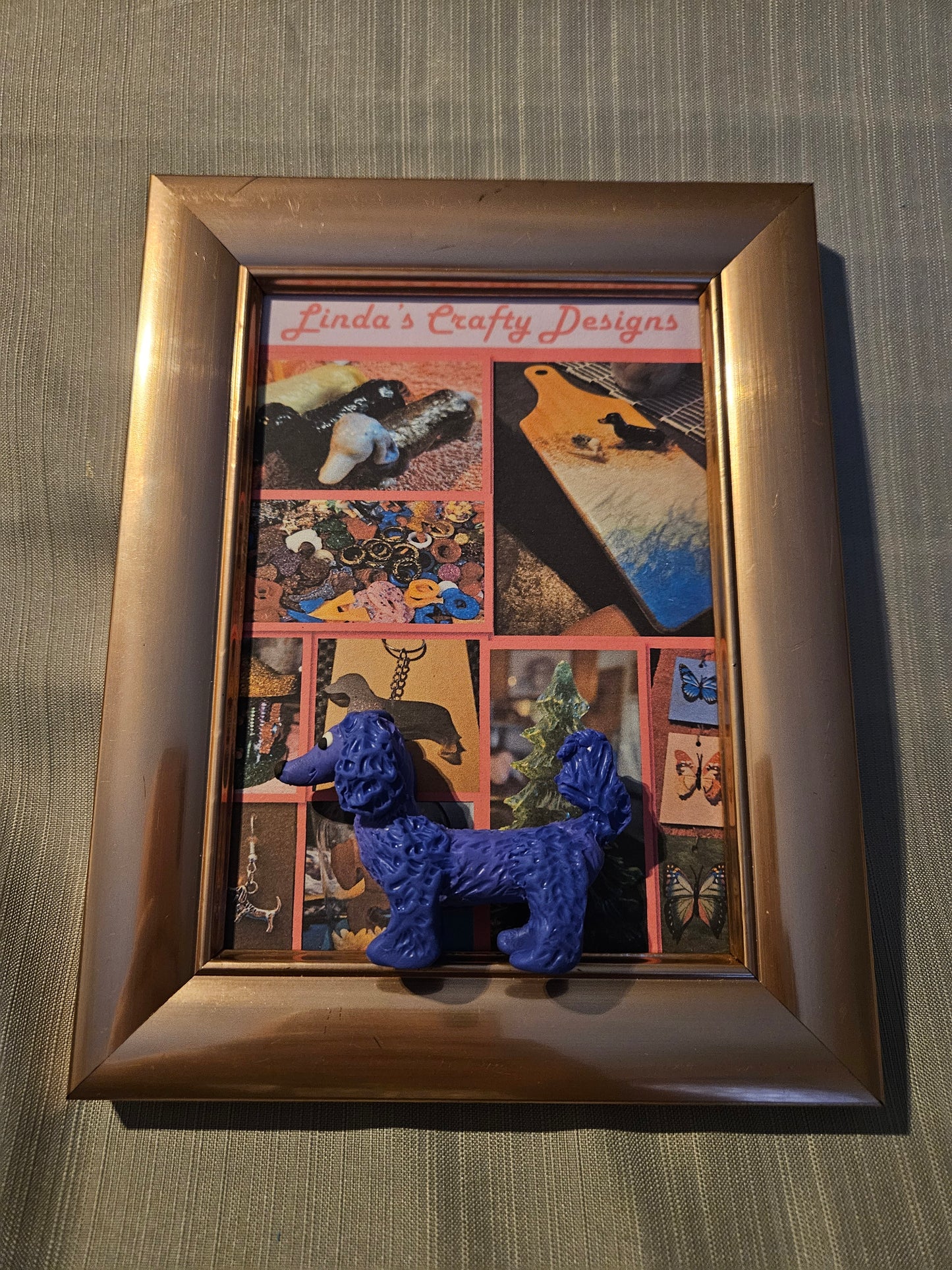 Polymer Clay Figurine - Purple Poodle #1013
