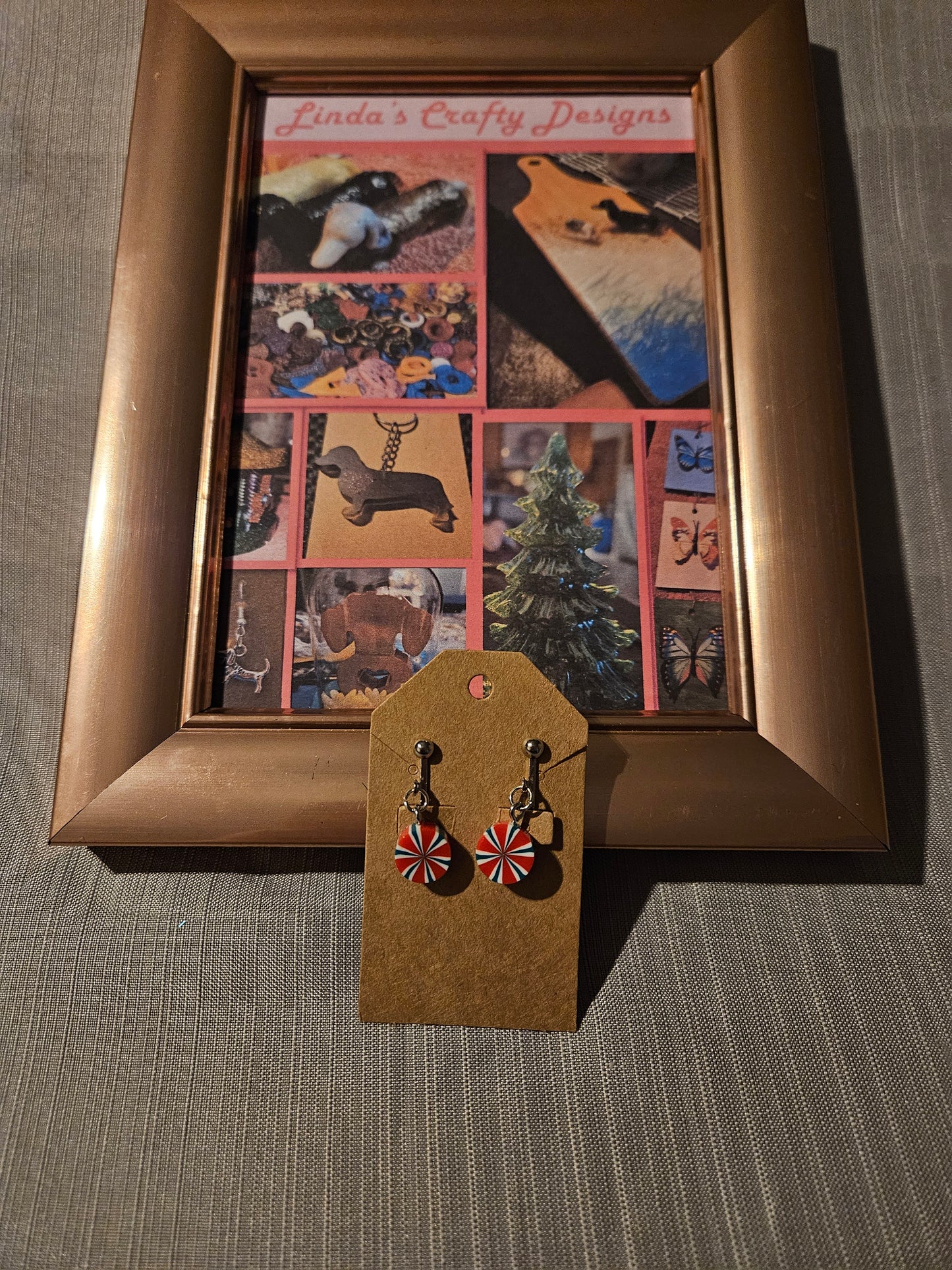 Plastic/Metal Earrings (Clip-Ons) Holiday Candy #634