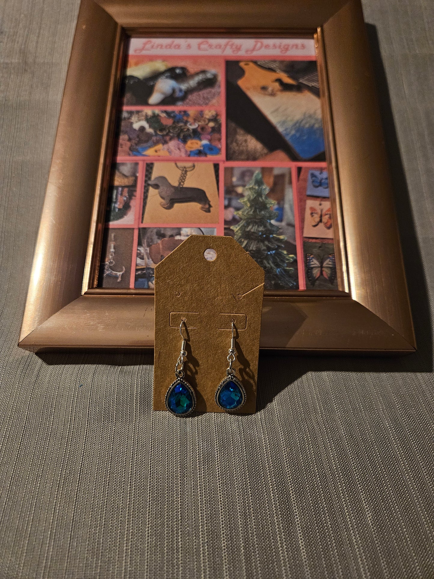 Metal Earrings (Hooks) Gemstones #331