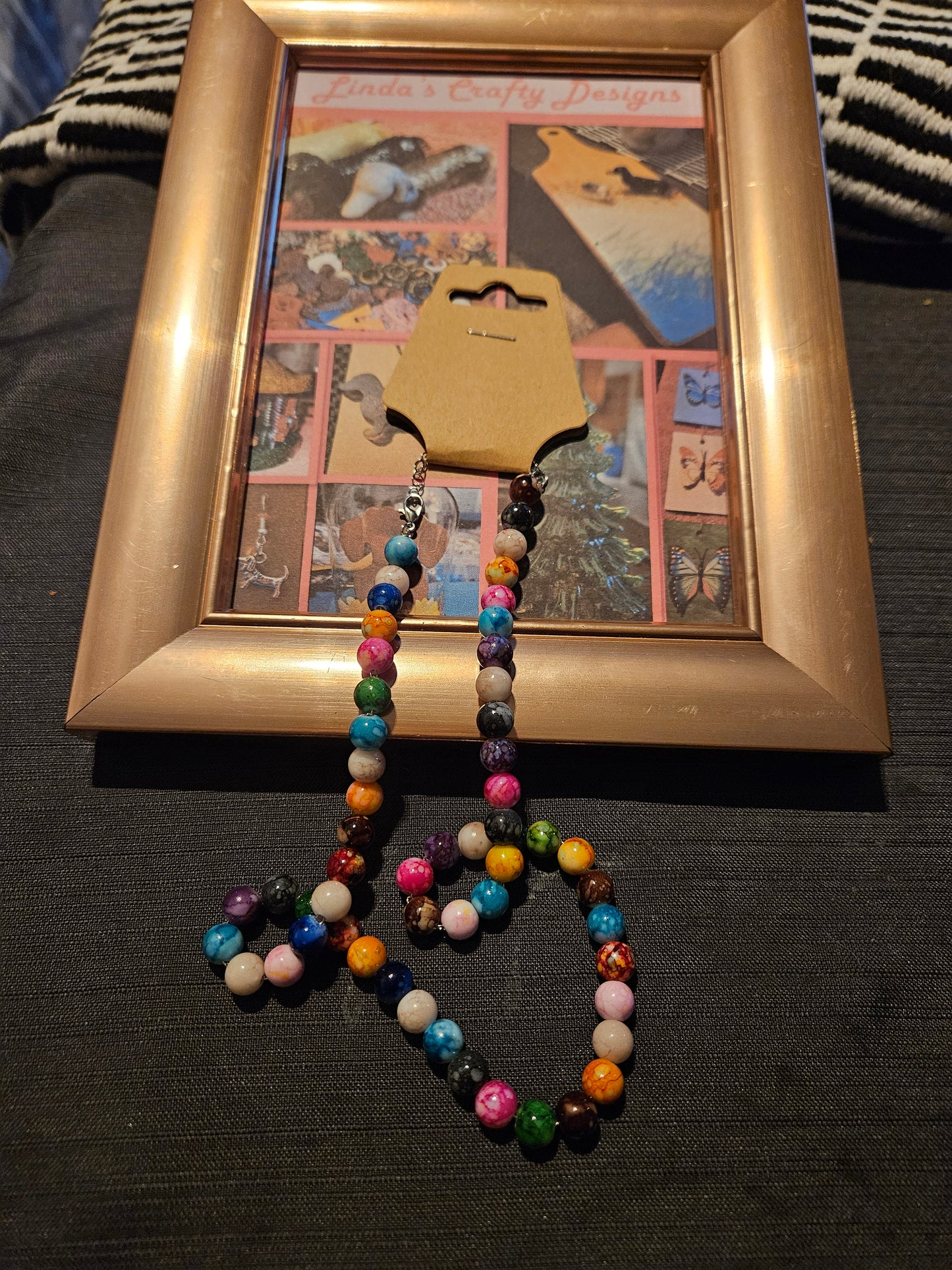 Glass Bead/Metal Necklace - Multicolor 18-20 inches #1204