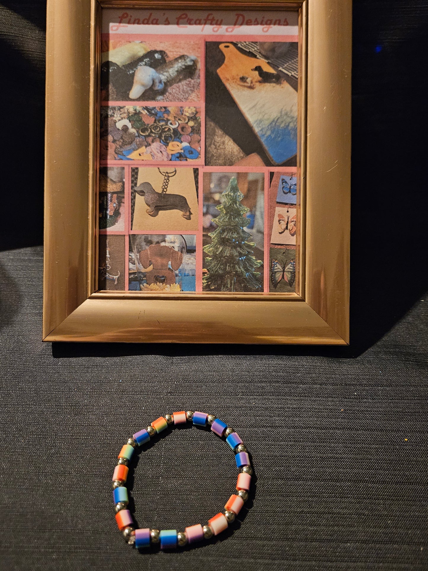 Rainbow Rubber Beads Bracelet #1236