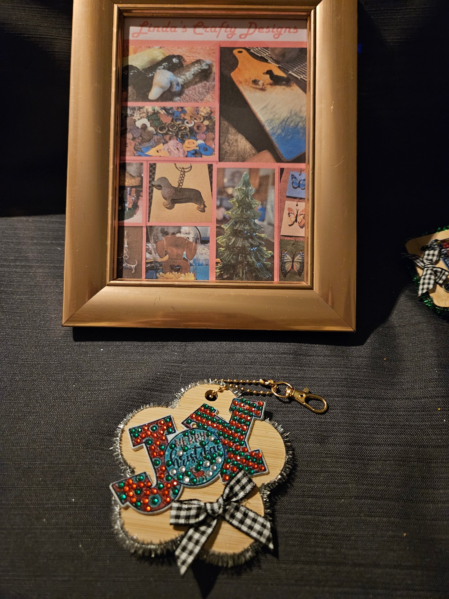 Holiday Wooden and Diamond Art Ornament 1 #1242