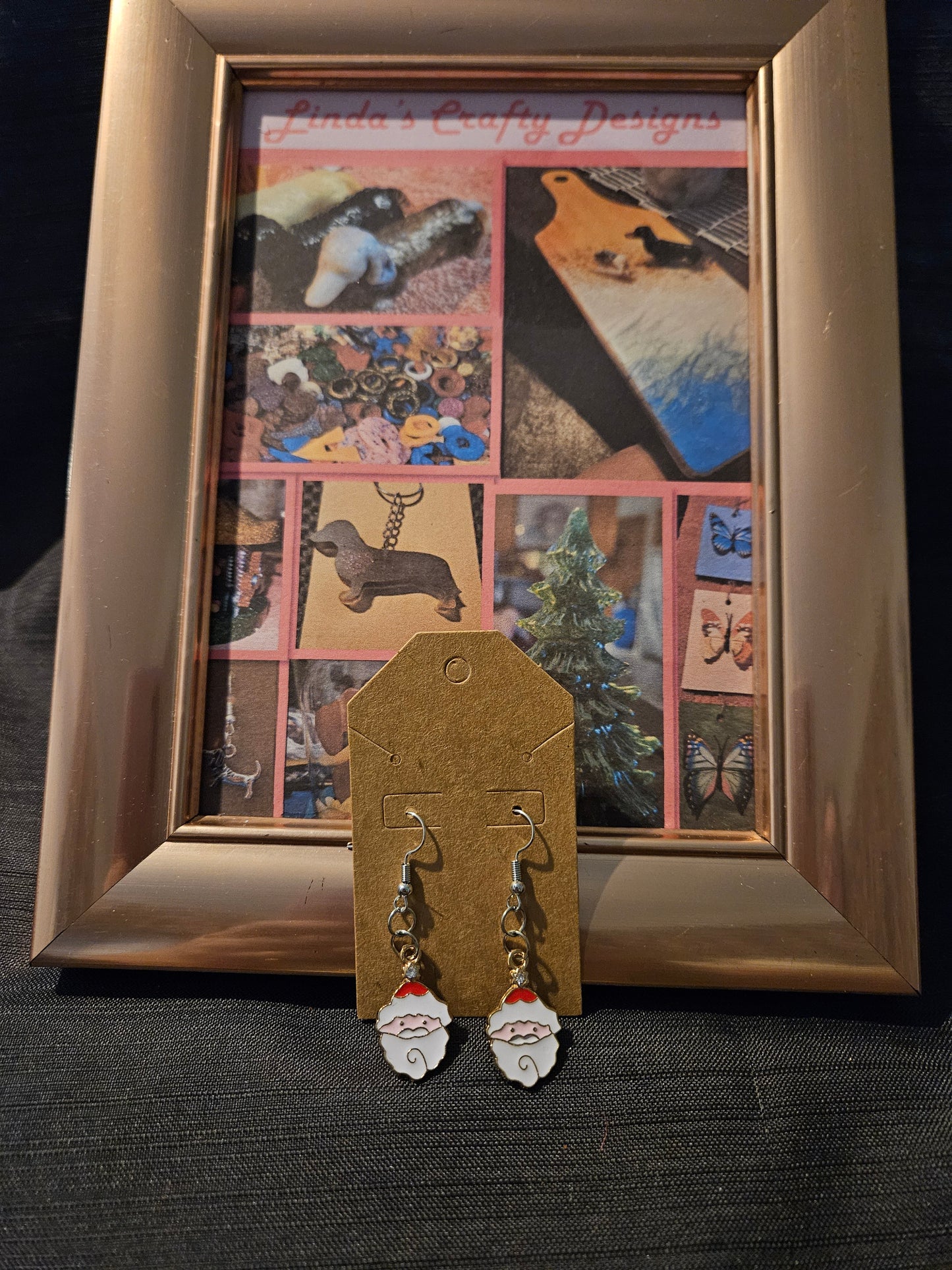 Holiday Metal Earrings (Hooks) - Santa Heads #1318